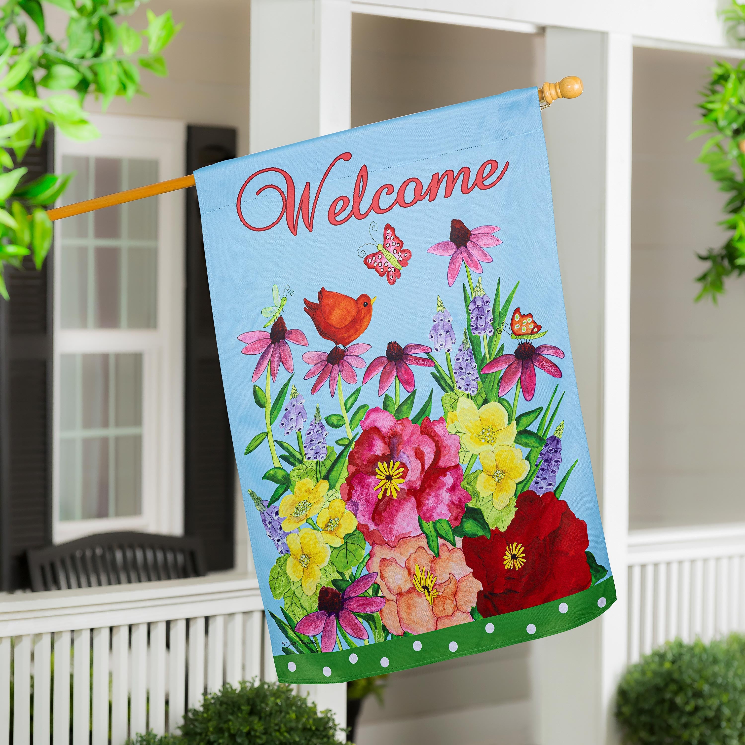 Spring Floral Suede House Flag - Sports Collectibles, Sports Memorabilia, Sports Fan Shop, Sports Gifts