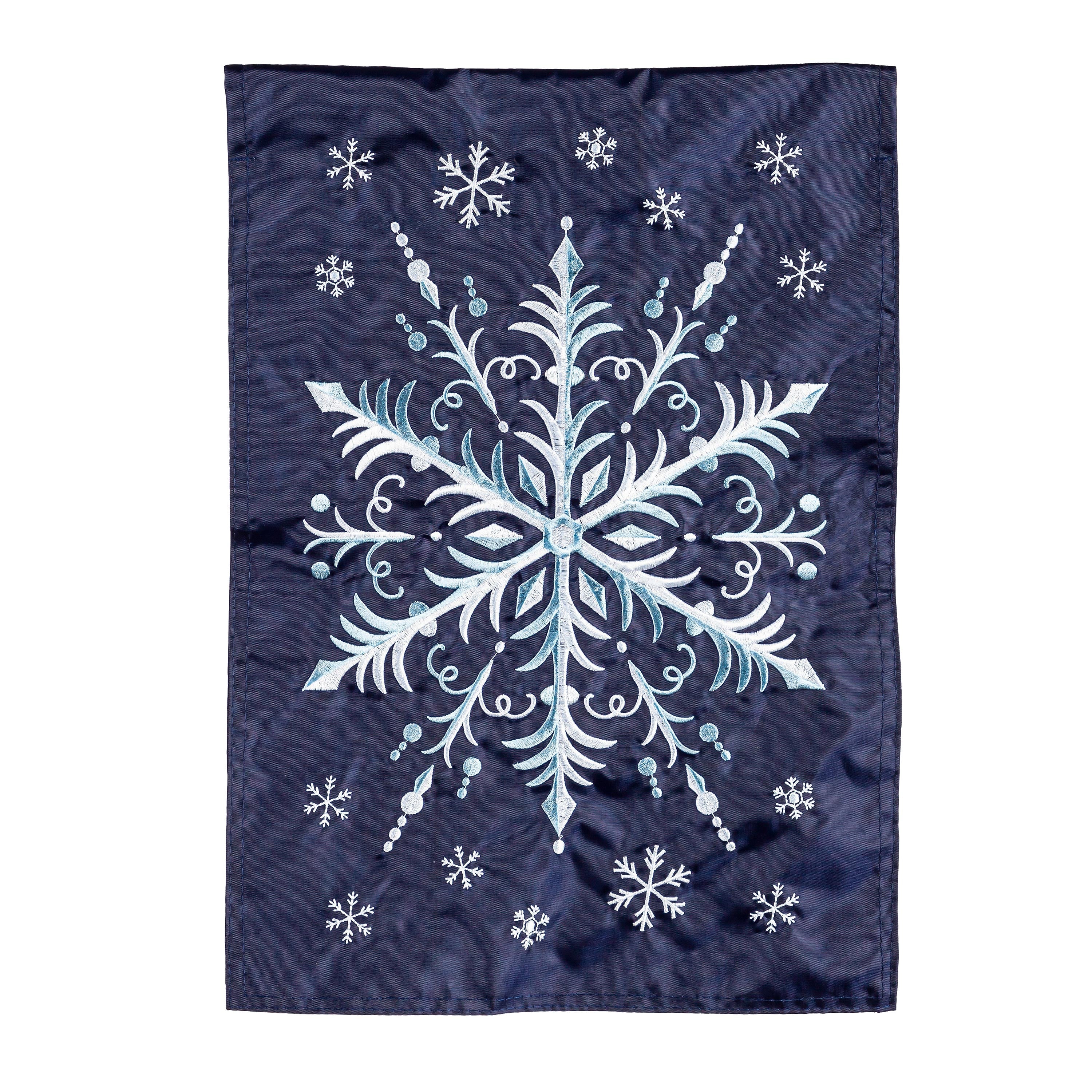 Snowflake Applique Garden Flag - Sports Collectibles, Sports Memorabilia, Sports Fan Shop, Sports Gifts