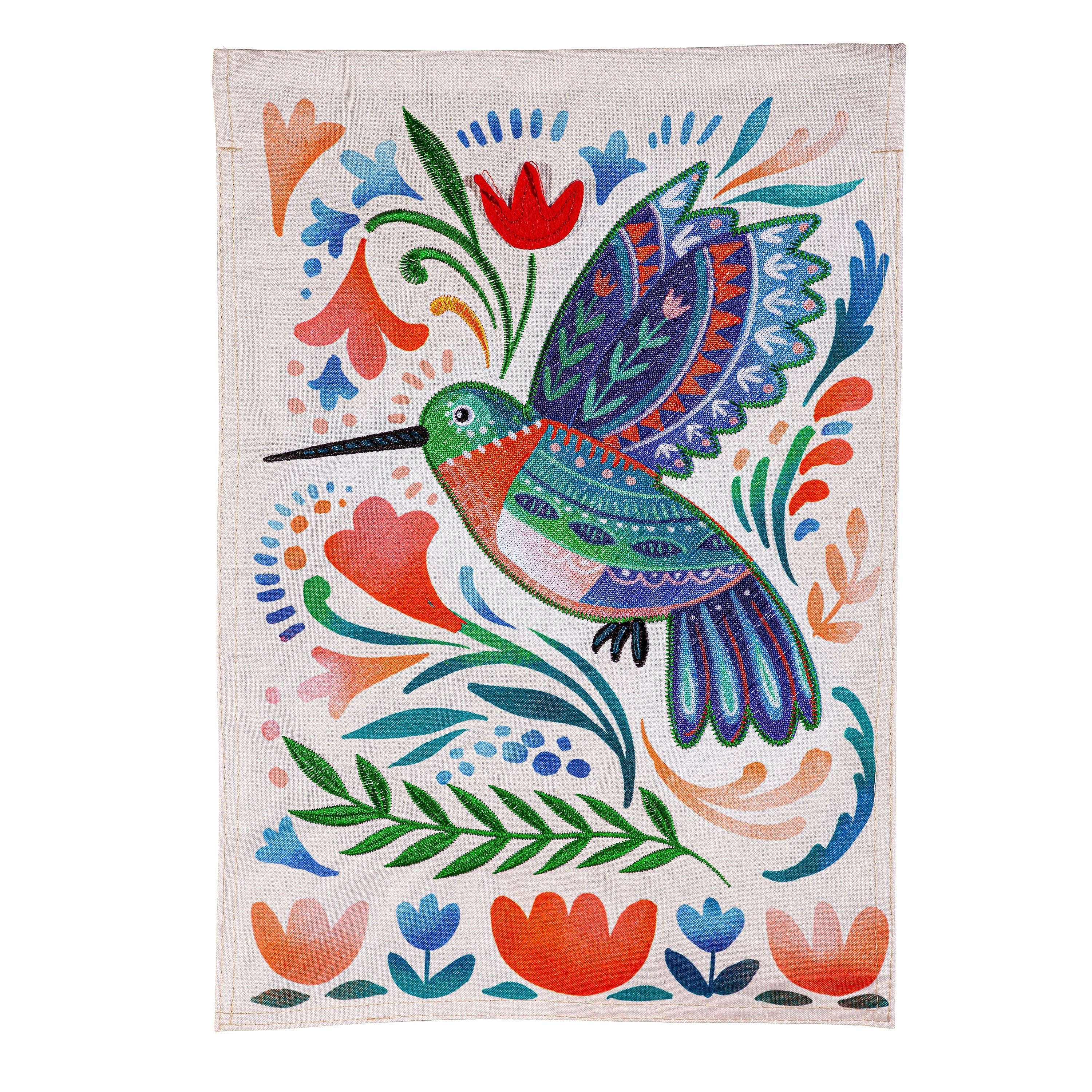 Patterned Hummingbird Linen Garden Flag - Sports Collectibles, Sports Memorabilia, Sports Fan Shop, Sports Gifts