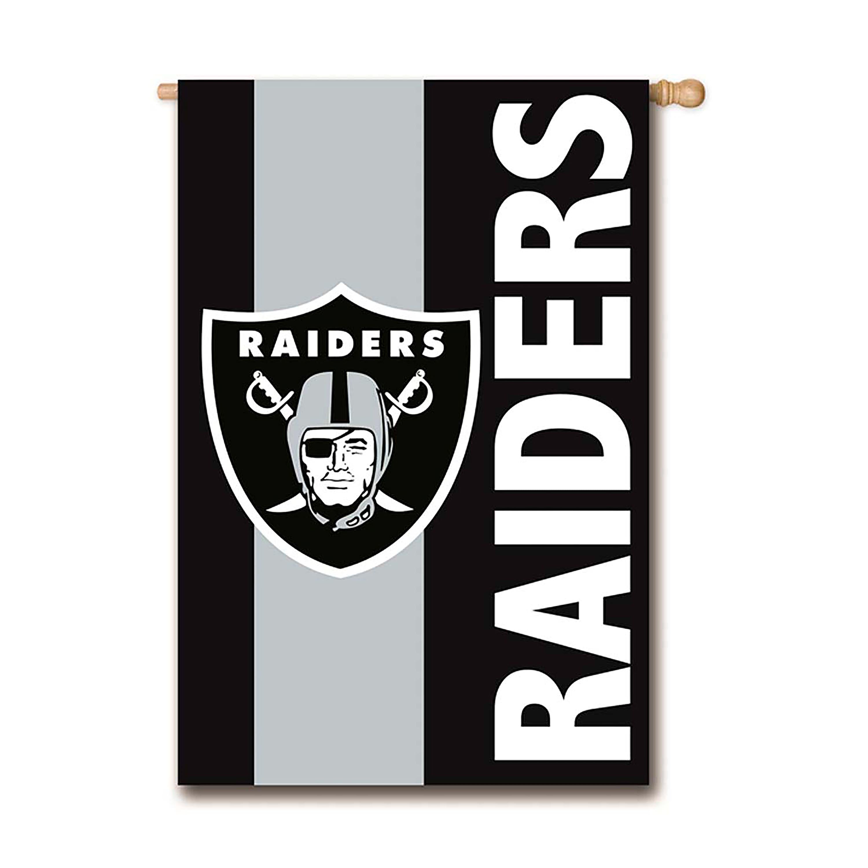 Double-Sided Embellished NFL Team Pride Applique House Flag, Las Vegas Raiders - Sports Collectibles, Sports Memorabilia, Sports Fan Shop, Sports Gifts