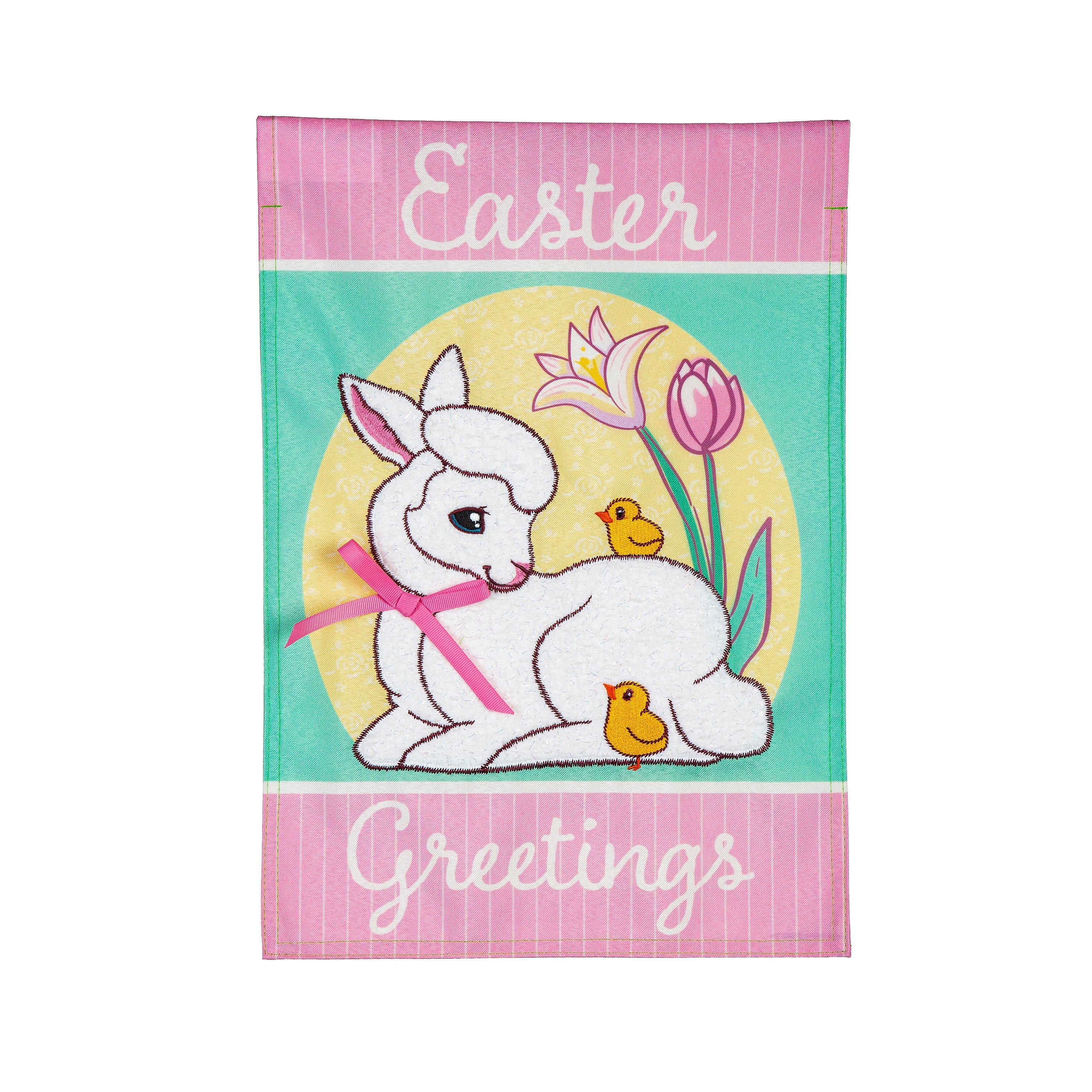 Easter Greeting Linen Garden Flag - Sports Gifts, Sports Memorabilia, Sports Collectibles, Fan Shop