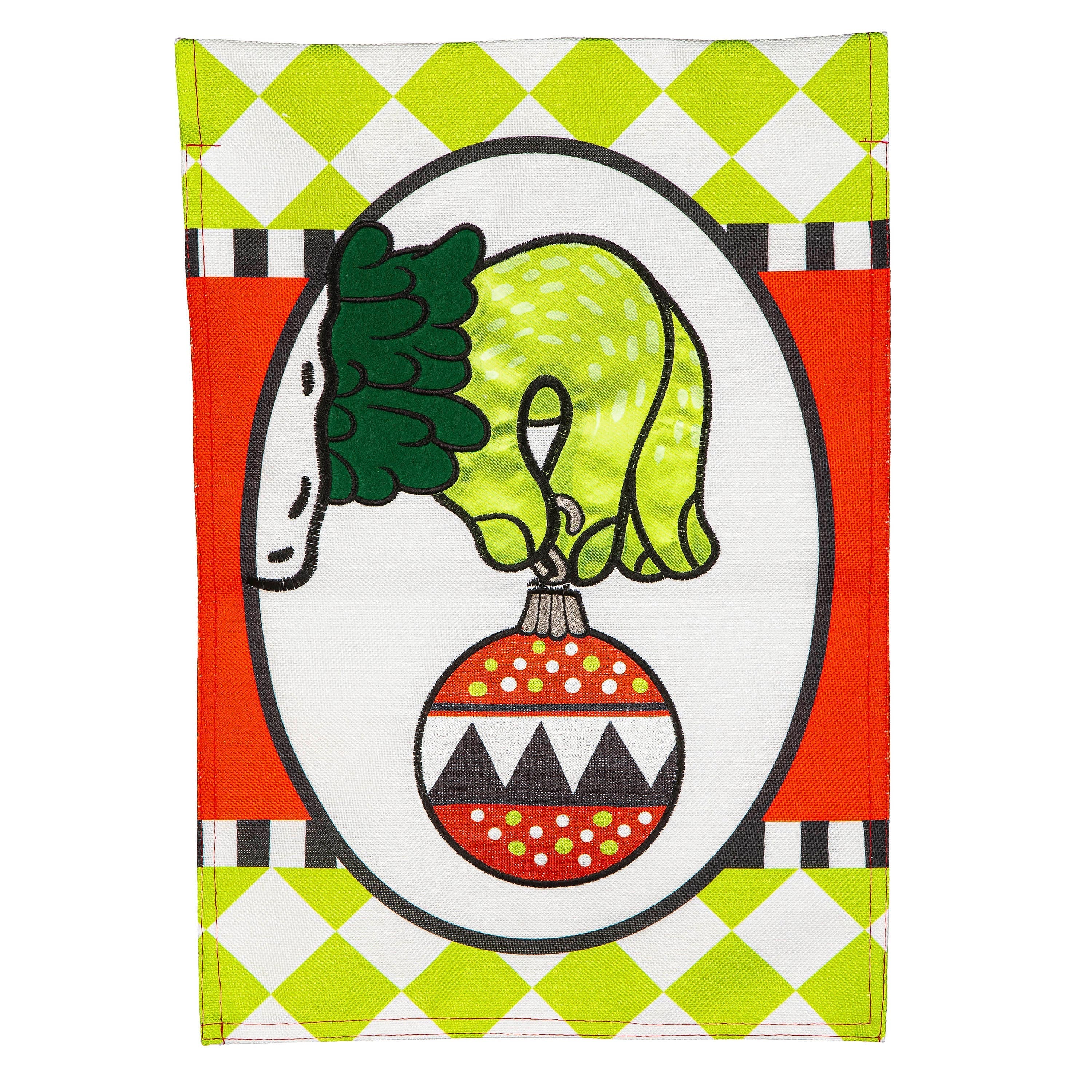 Christmas Monster Ornament Burlap House Flag - Sports Collectibles, Sports Memorabilia, Sports Fan Shop, Sports Gifts