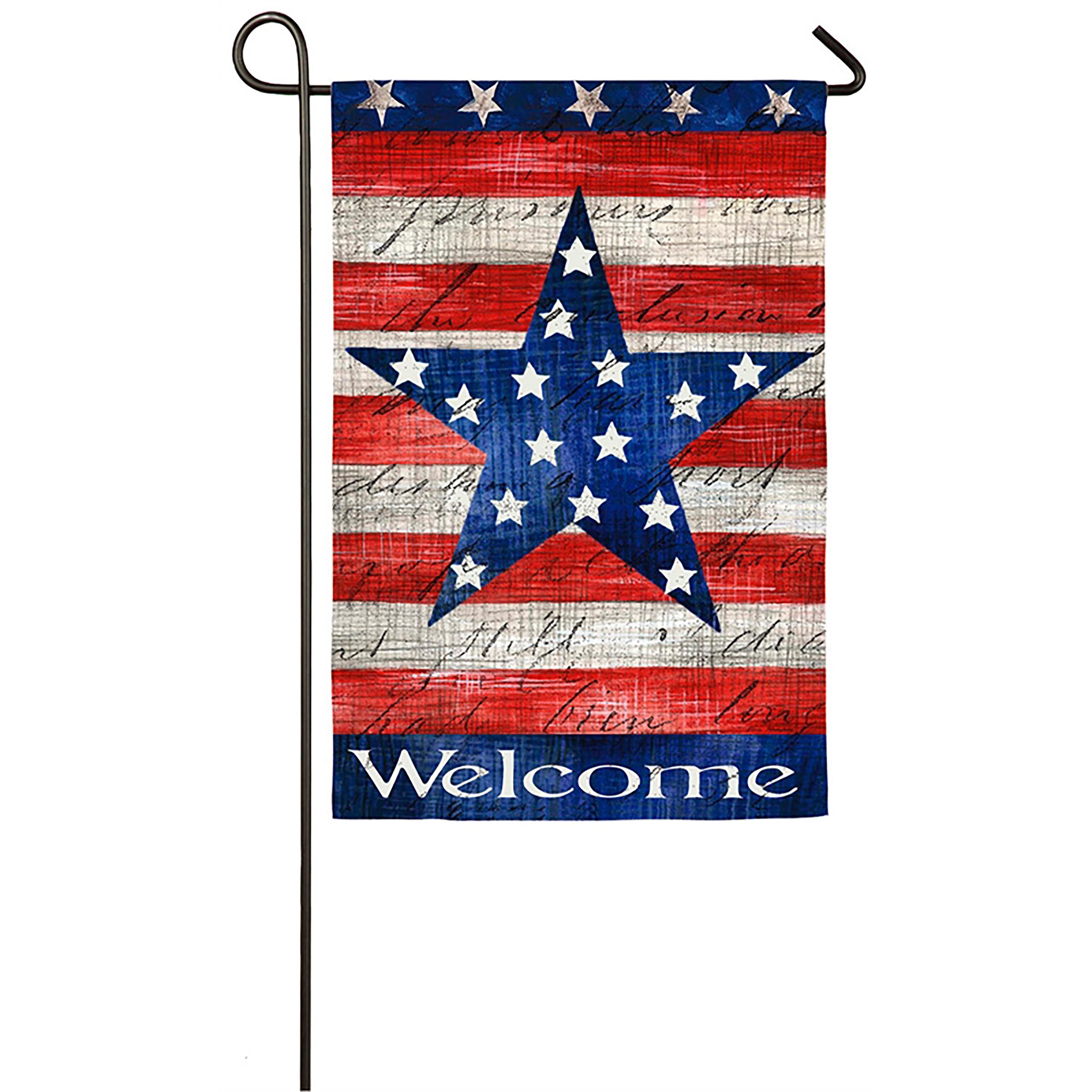 Patriotic Stripe & Star Garden Sub Suede Flag - Sports Collectibles, Sports Memorabilia, Sports Fan Shop, Sports Gifts