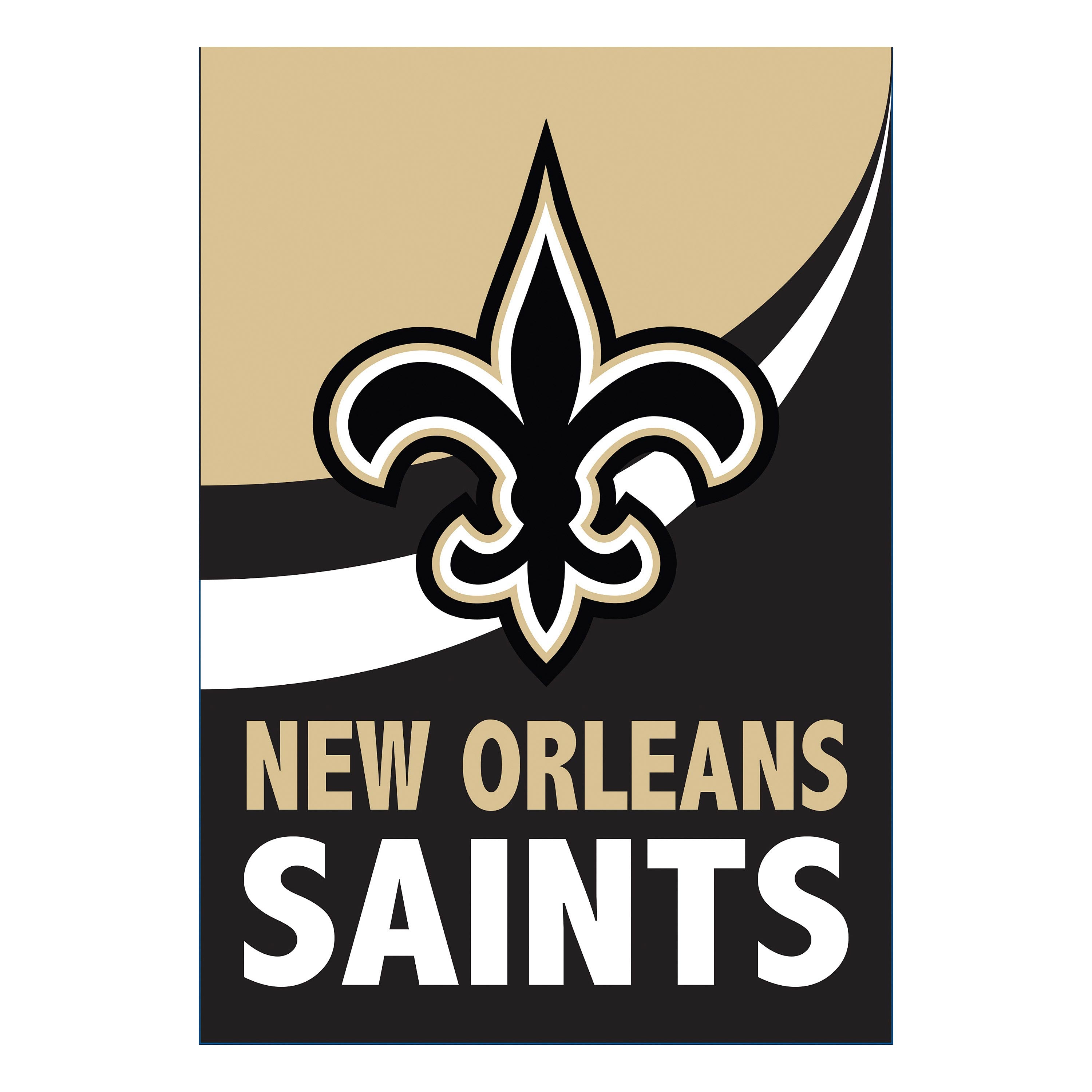 New Orleans Saints Burlap Flag GDN Size - Sports Collectibles, Sports Memorabilia, Sports Fan Shop, Sports Gifts