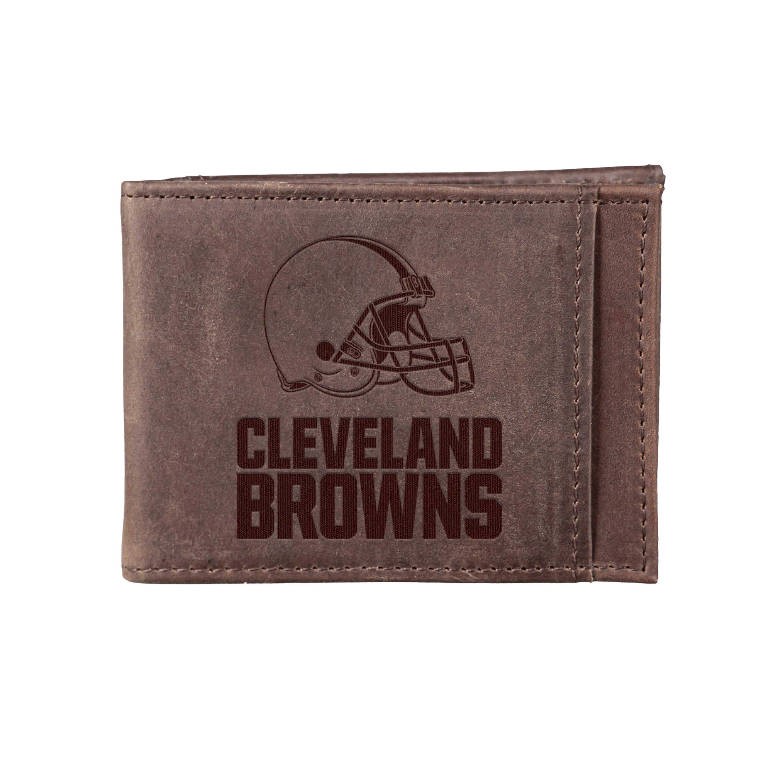 Front Pocket Wallet w/ RFID Blocking, Cleveland Browns, Brown - Sports Collectibles, Sports Memorabilia, Sports Fan Shop, Sports Gifts