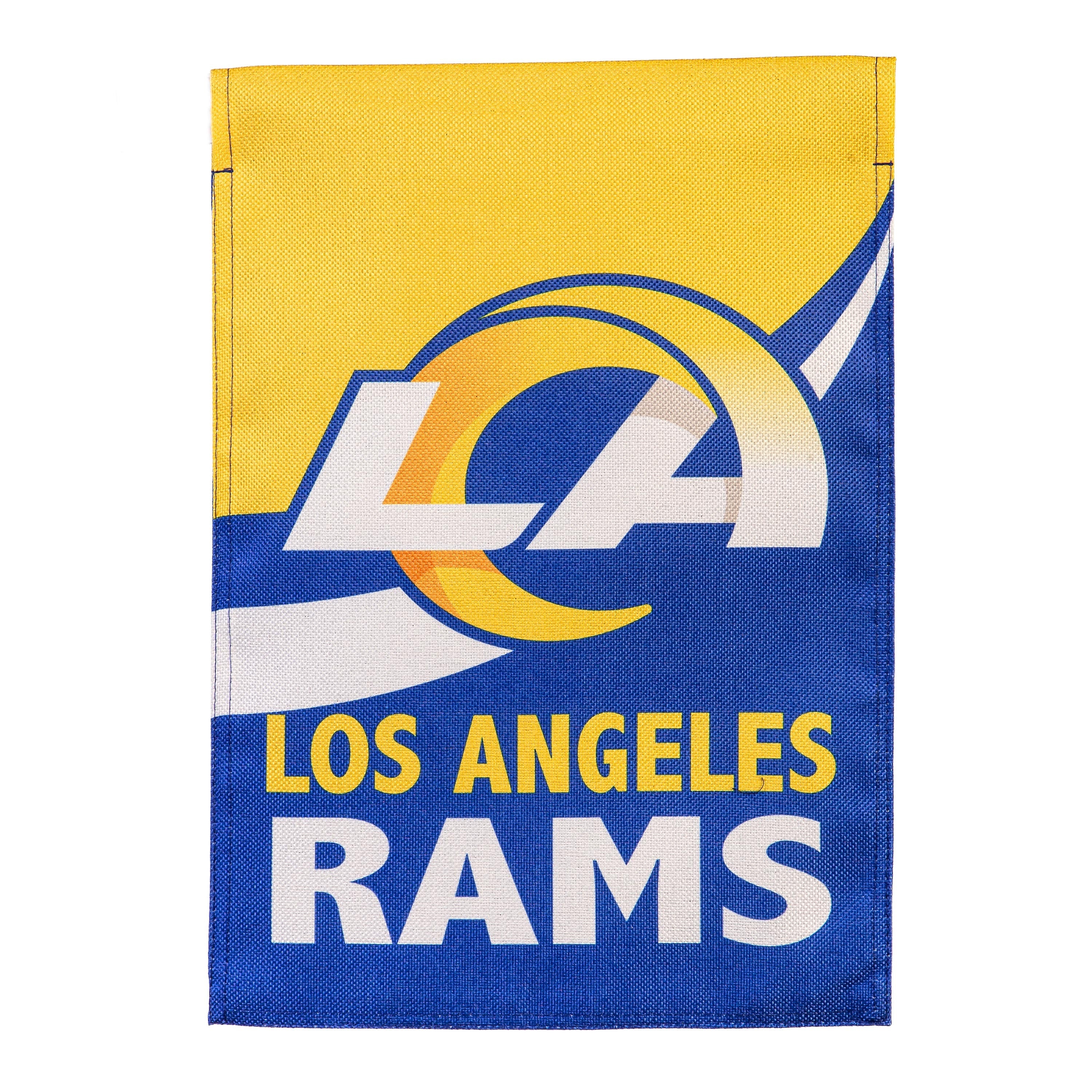 Los Angeles Rams Burlap Flag GDN Size - Sports Collectibles, Sports Memorabilia, Sports Fan Shop, Sports Gifts