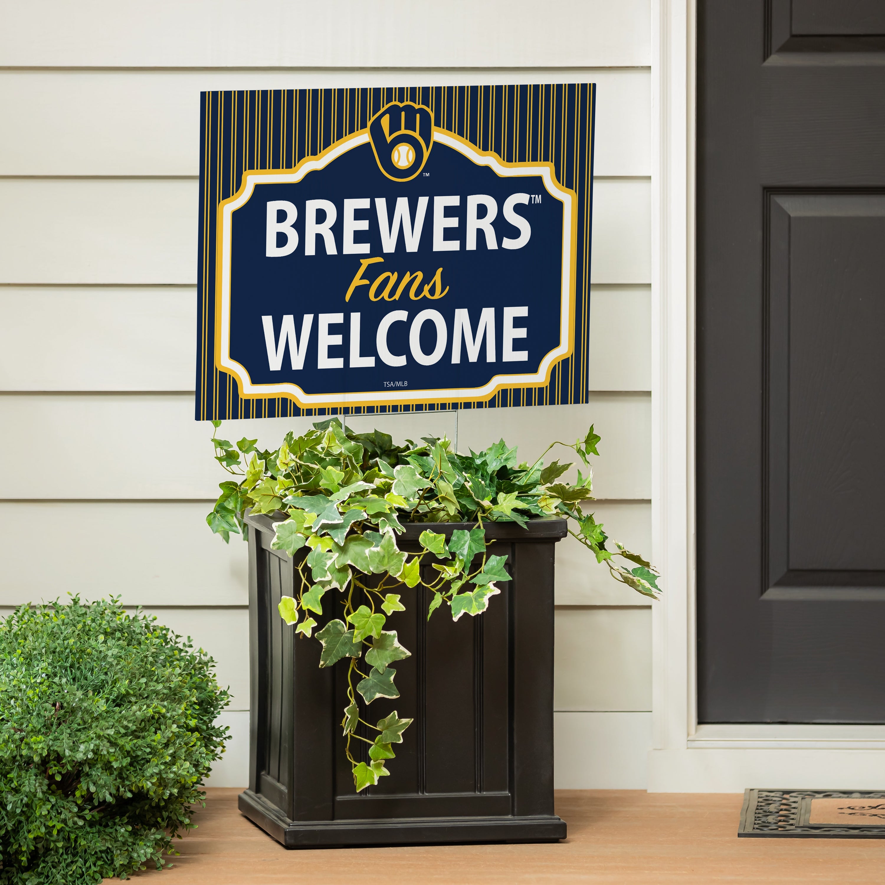 Milwaukee Brewers Coroplast Yard Sign, "Fans Welcome" - Sports Collectibles, Sports Memorabilia, Sports Fan Shop, Sports Gifts