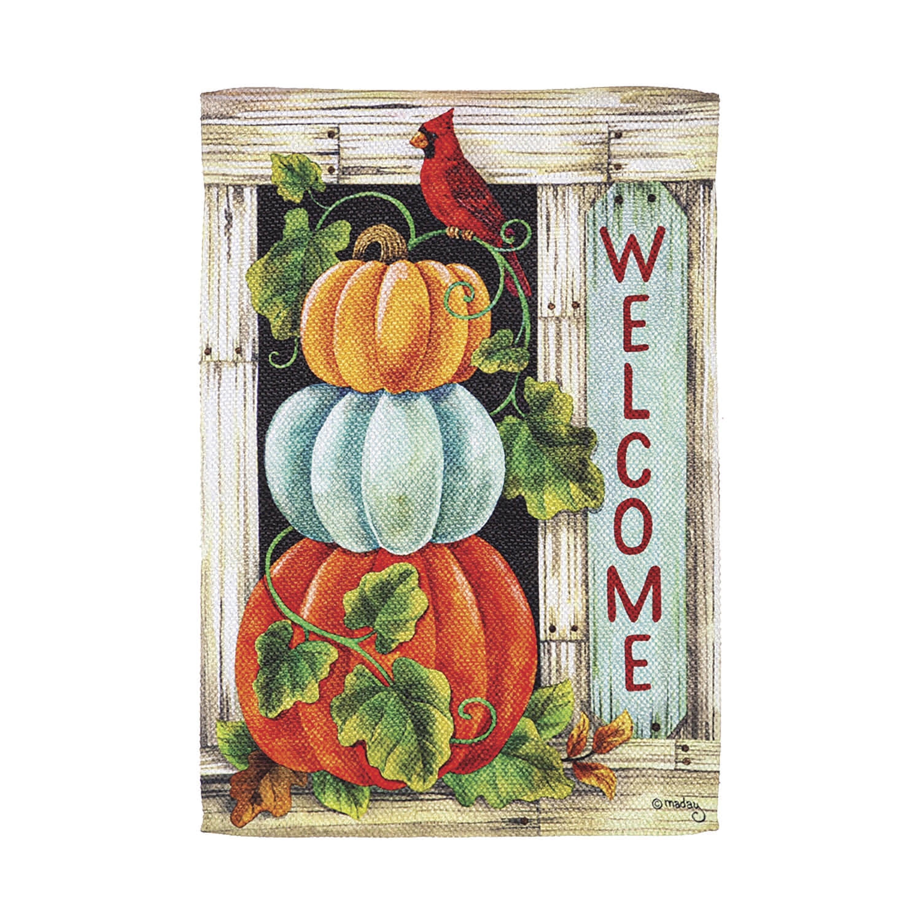 Pumpkin Stack Garden Textured Suede Flag - Sports Collectibles, Sports Memorabilia, Sports Fan Shop, Sports Gifts