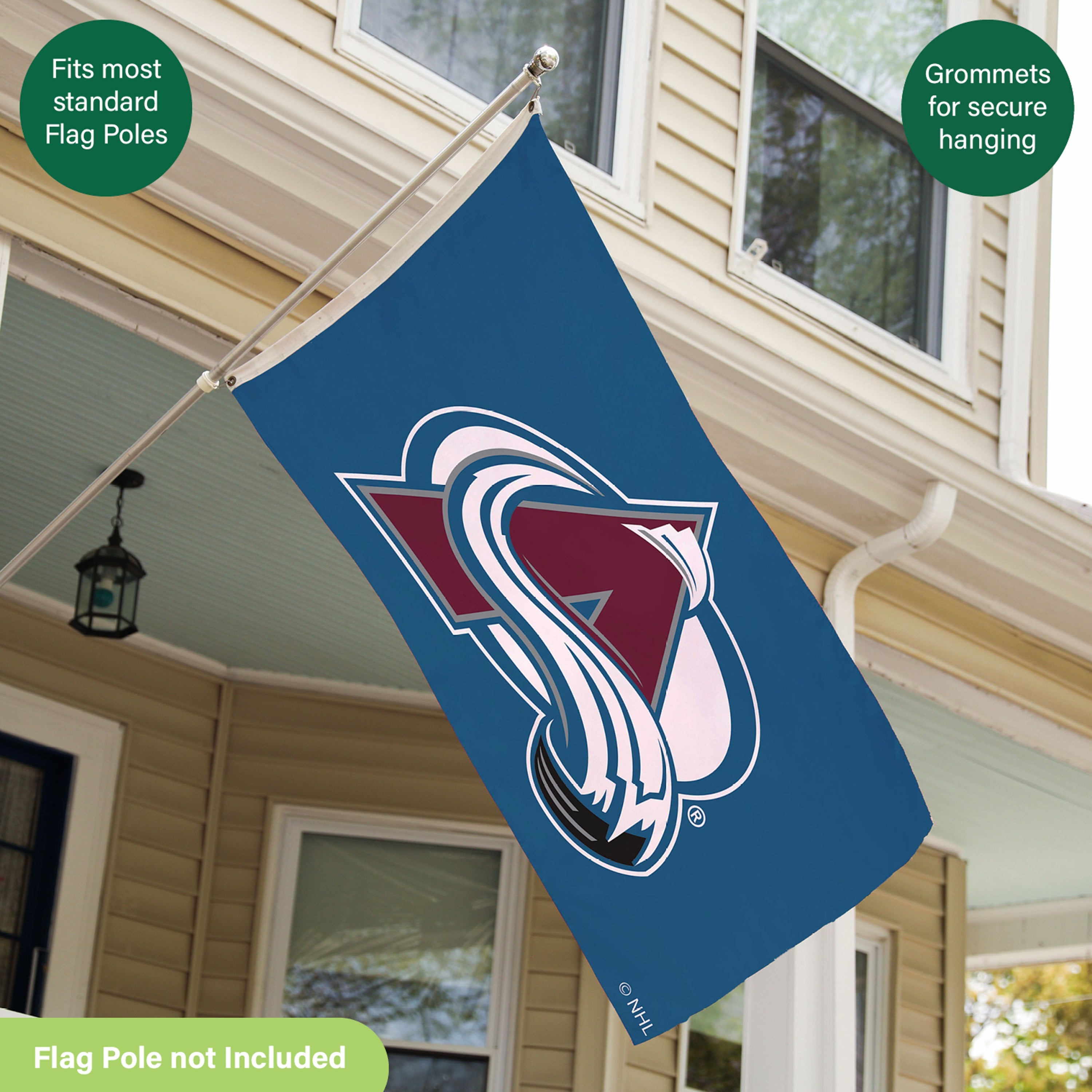 3'x5' Single Sided Flag w/ 2 Grommets, Colorado Avalanche - Sports Gifts, Sports Memorabilia, Sports Collectibles, Fan Shop