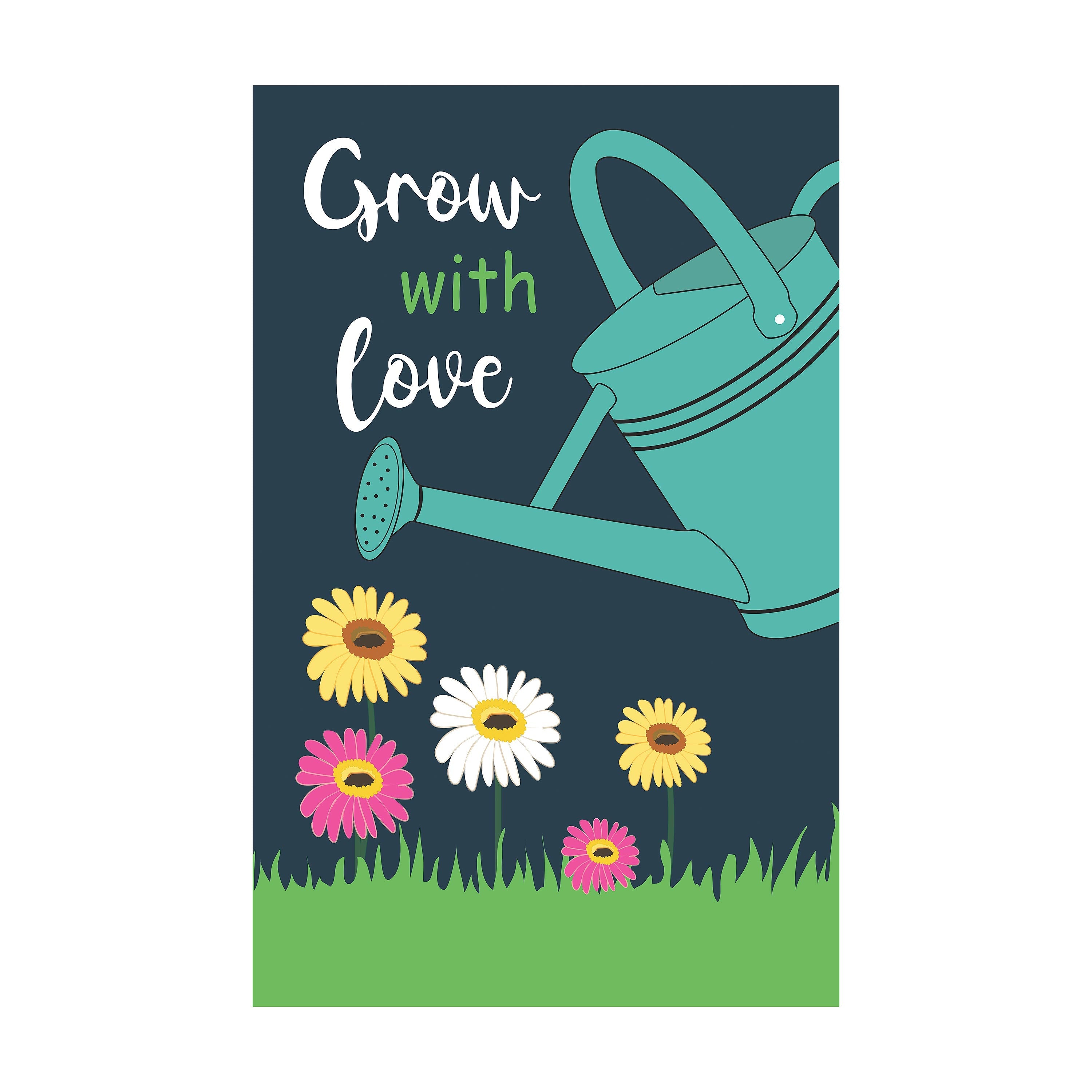 Grow with Love Watering Can Basic Applique House Flag - Sports Collectibles, Sports Memorabilia, Sports Fan Shop, Sports Gifts