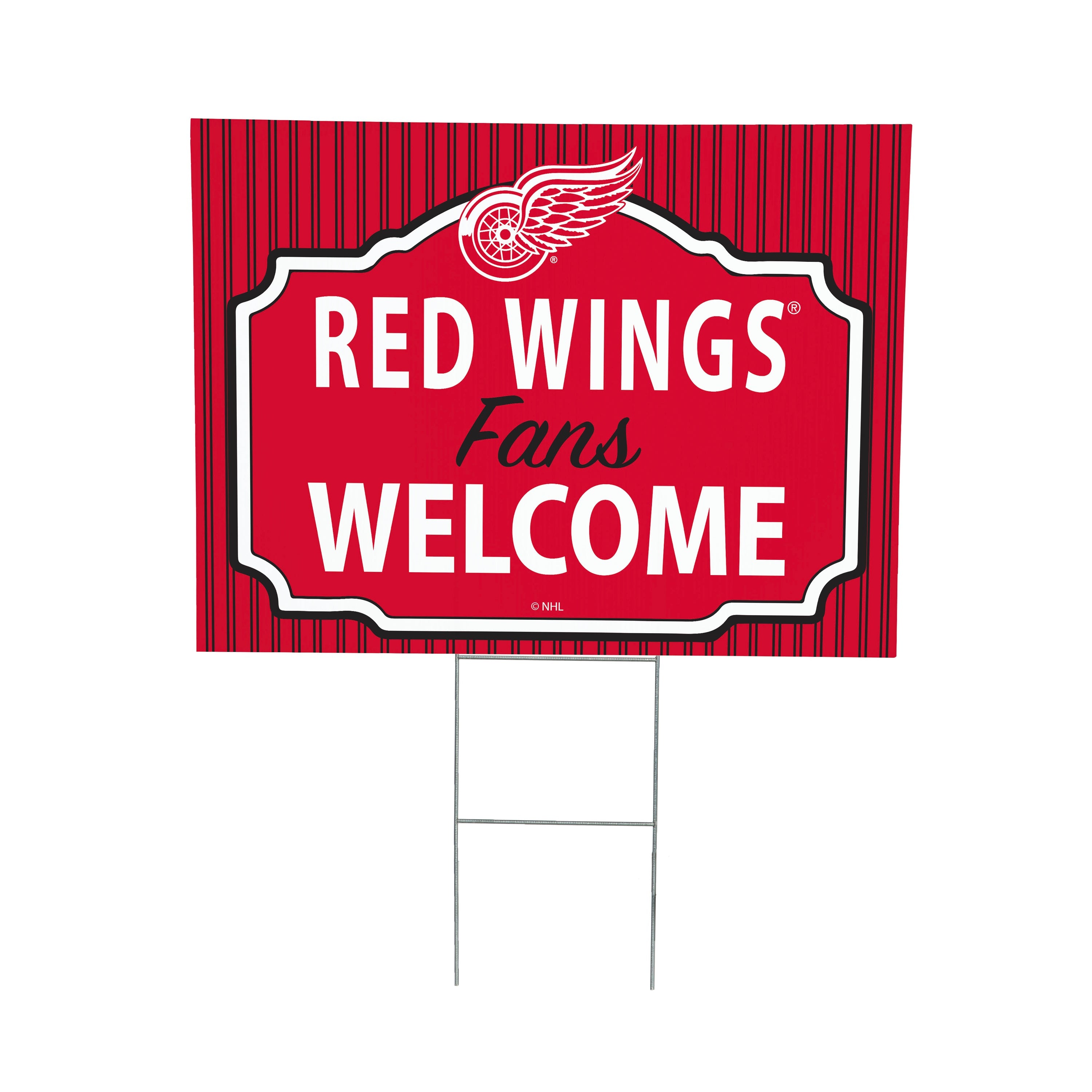 Detroit Red Wings Coroplast Yard Sign, "Fans Welcome" - Sports Collectibles, Sports Memorabilia, Sports Fan Shop, Sports Gifts