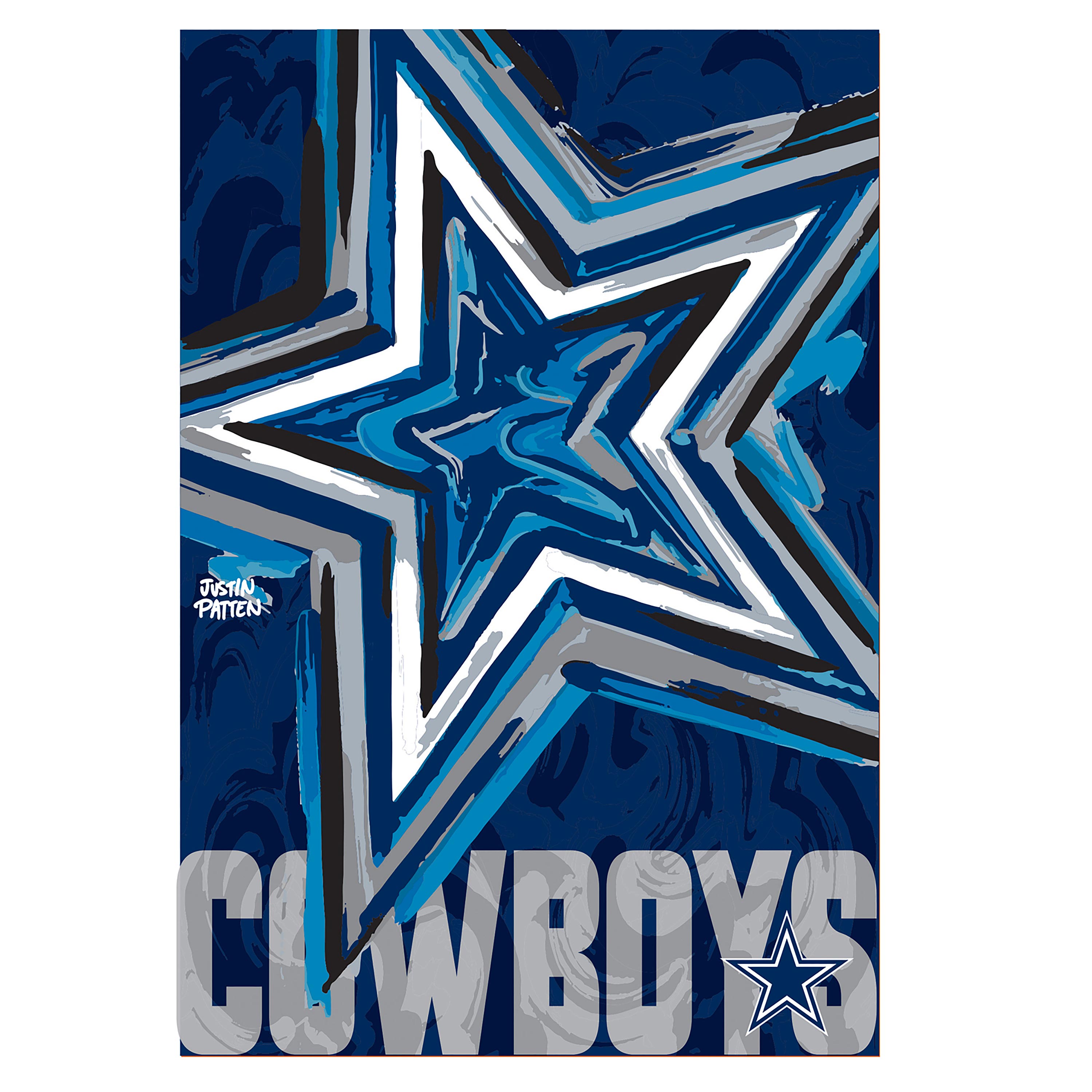 Dallas Cowboys Justin Patten Logo Suede Garden Flag - Sports Collectibles, Sports Memorabilia, Sports Fan Shop, Sports Gifts