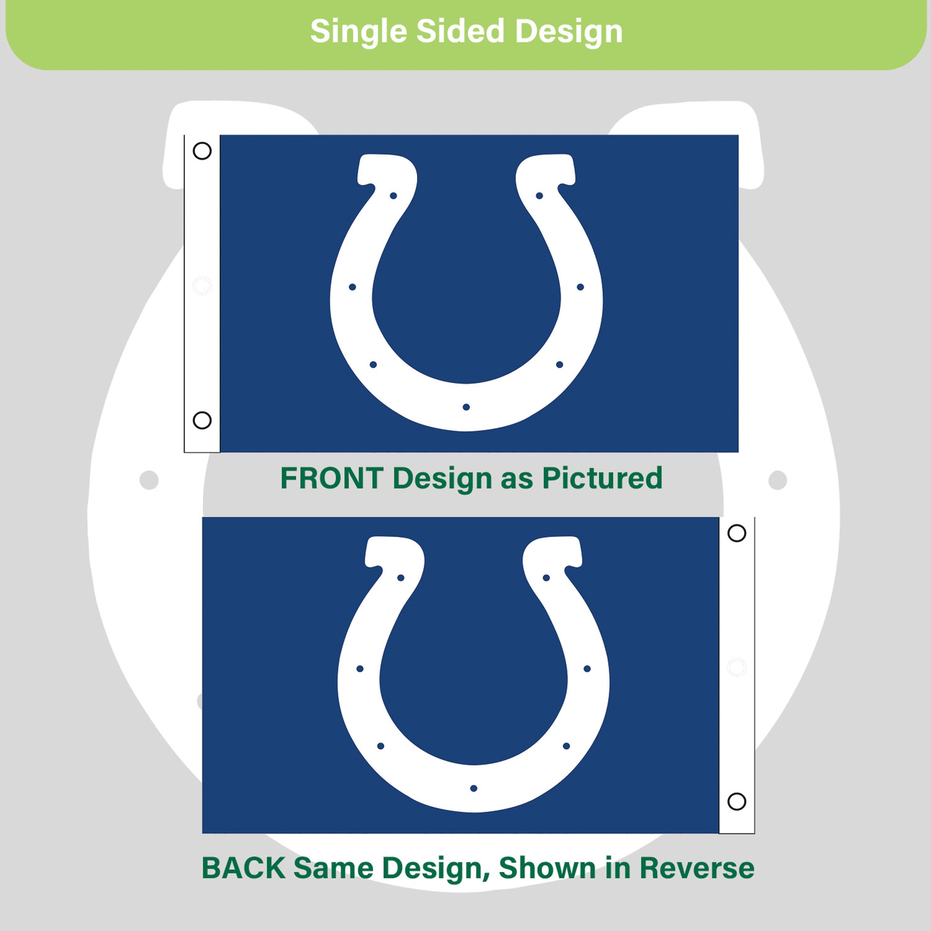 Indianapolis Colts Single Sided Flag w/ 2 Grommets, 3'x5' - Sports Gifts, Sports Memorabilia, Sports Collectibles, Fan Shop