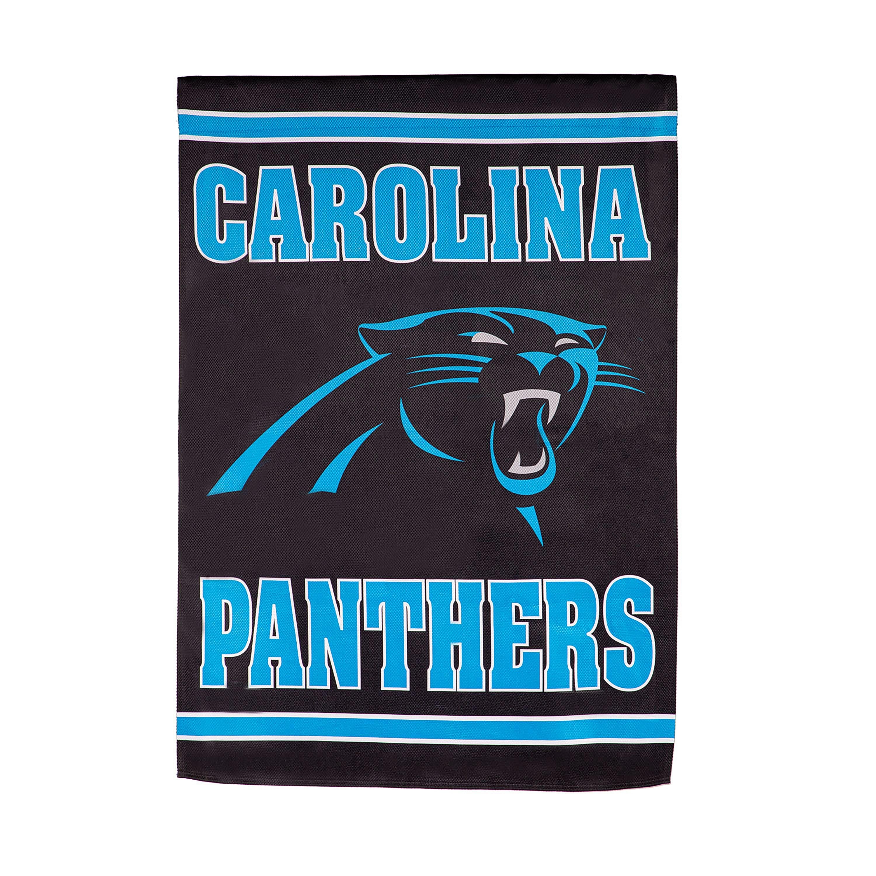 Embossed Suede Flag, House Size, Carolina Panthers - Sports Gifts, Sports Memorabilia, Sports Collectibles, Fan Shop