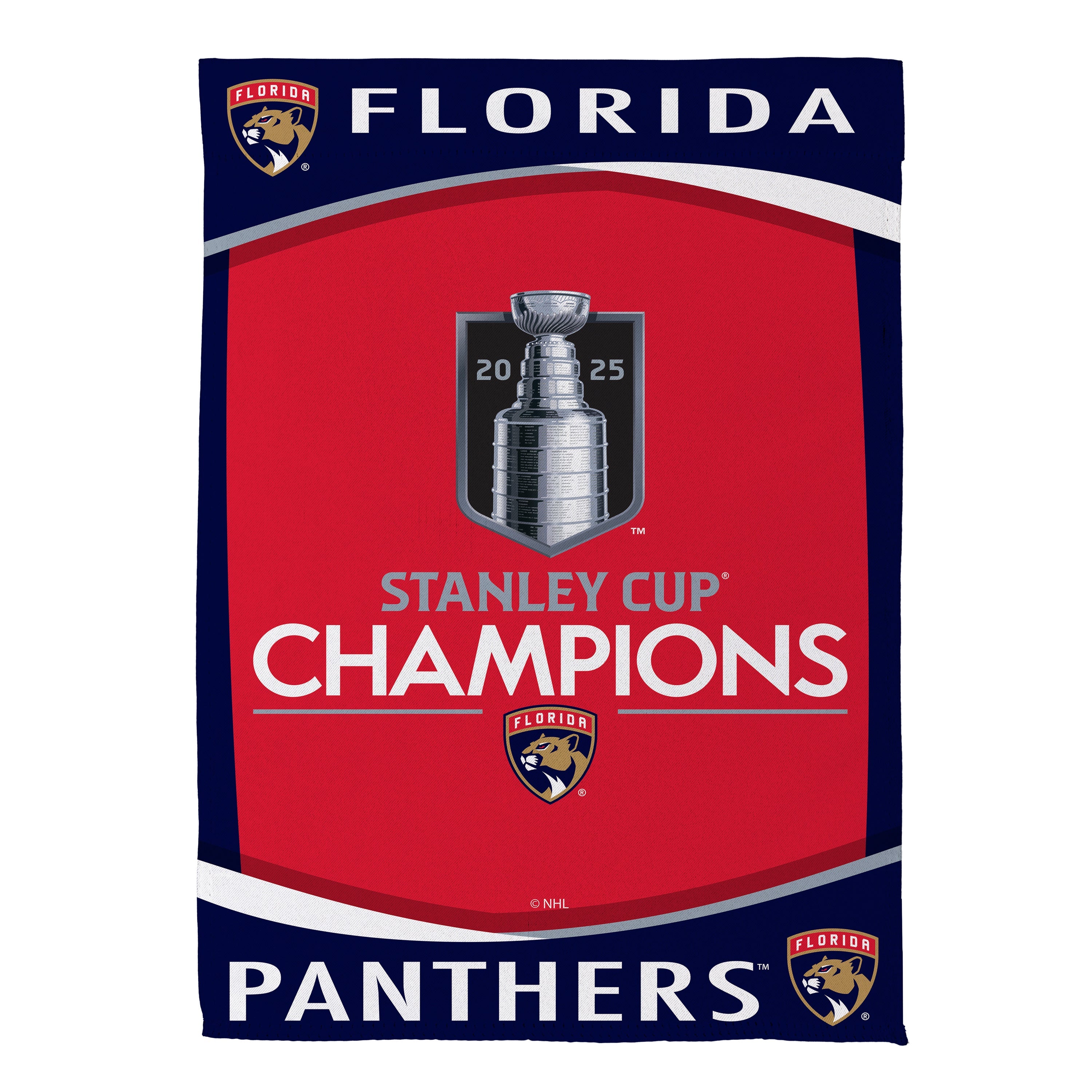 Florida Panthers, Stanley Cup 2025 Champions Flag, House - Sports Collectibles, Sports Memorabilia, Sports Fan Shop, Sports Gifts
