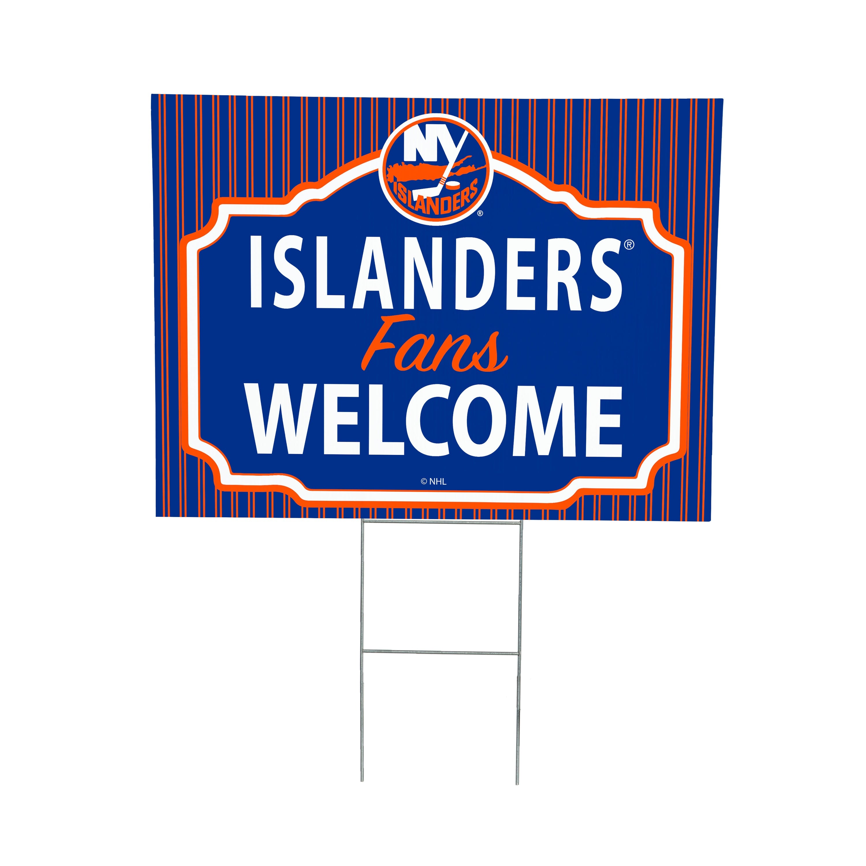 New York Islanders Coroplast Yard Sign, "Fans Welcome" - Sports Collectibles, Sports Memorabilia, Sports Fan Shop, Sports Gifts