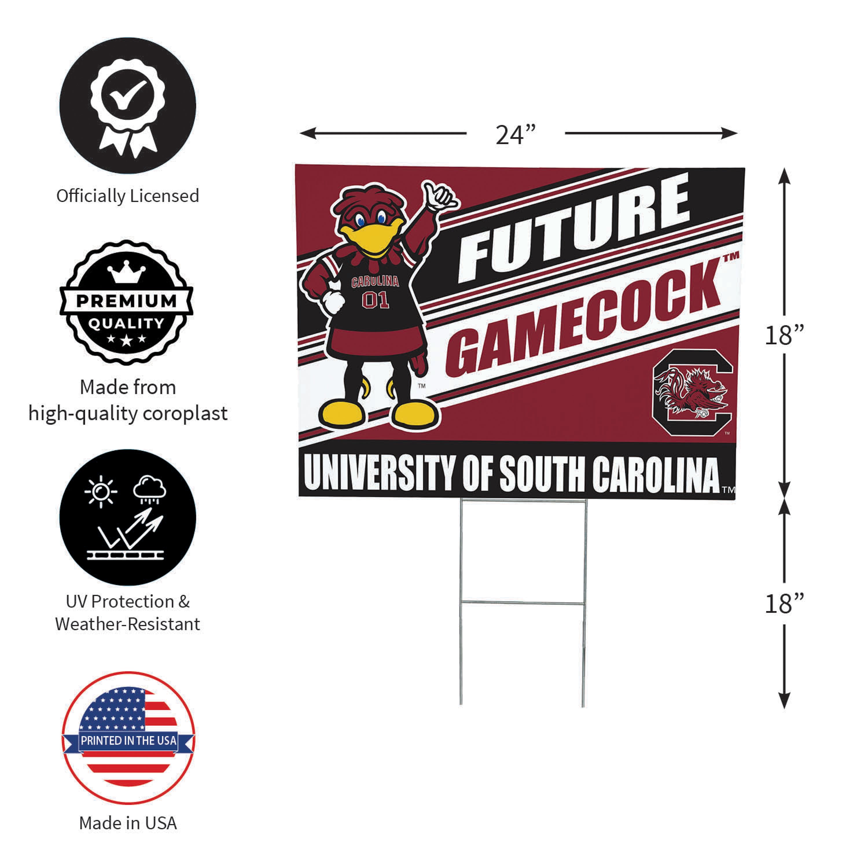 University of South Carolina Coroplast Yard Sign, Future Student - Sports Collectibles, Sports Memorabilia, Sports Fan Shop, Sports Gifts