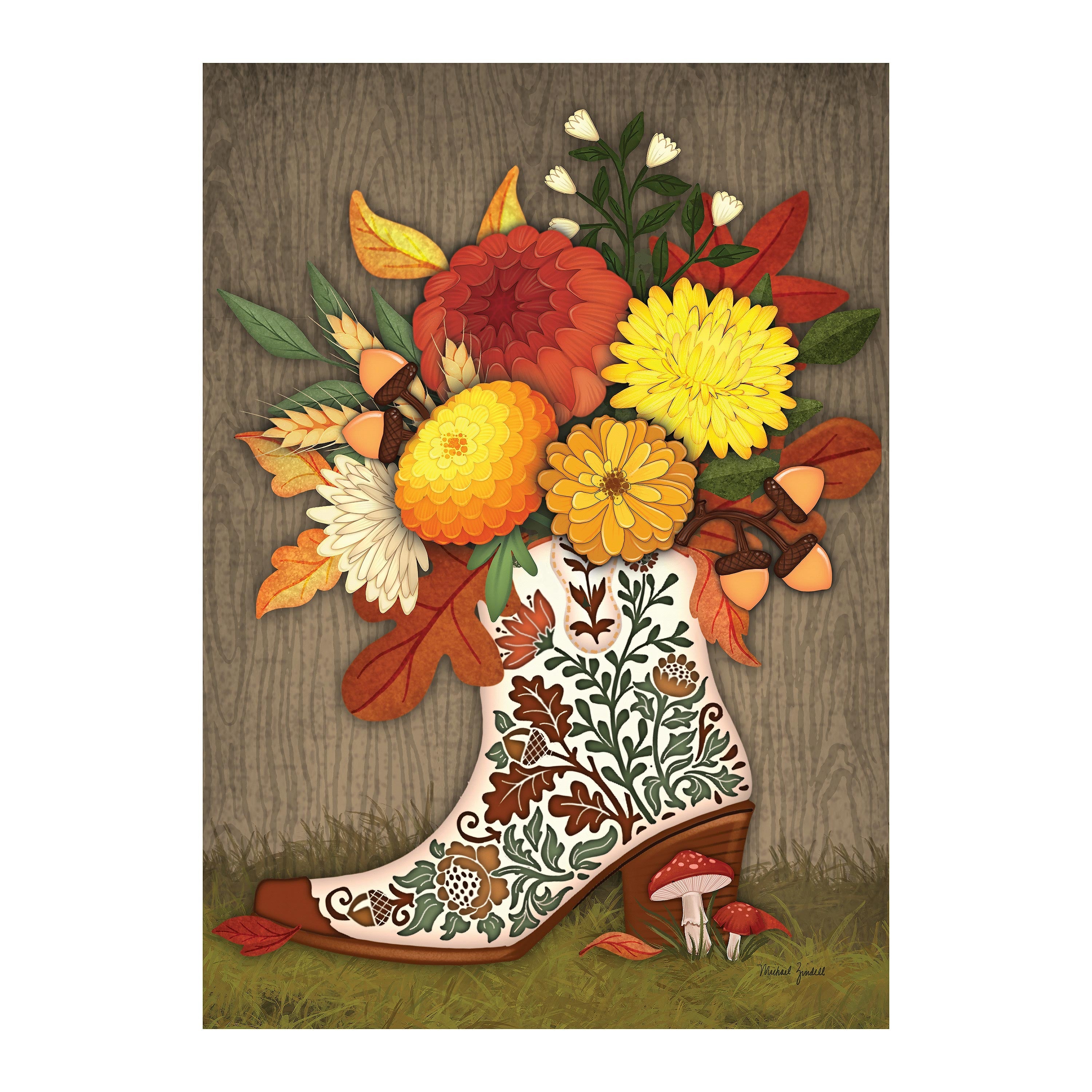 Boot Floral Suede Garden Flag - Sports Collectibles, Sports Memorabilia, Sports Fan Shop, Sports Gifts