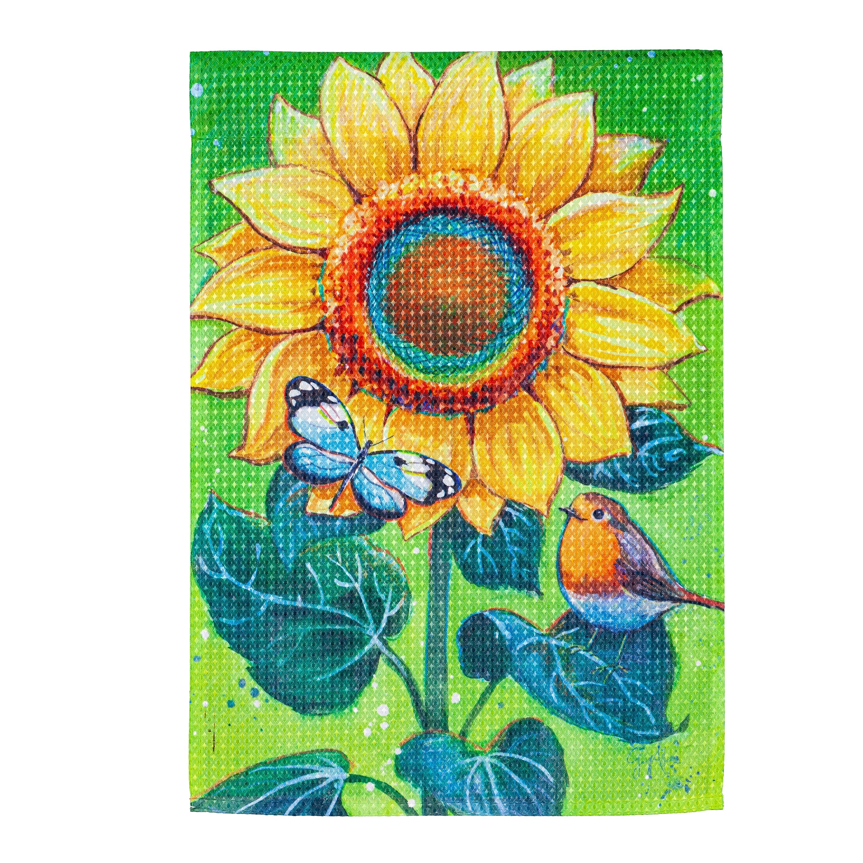 Bright Sunflower Waffle Garden Waffle Flag - Sports Collectibles, Sports Memorabilia, Sports Fan Shop, Sports Gifts
