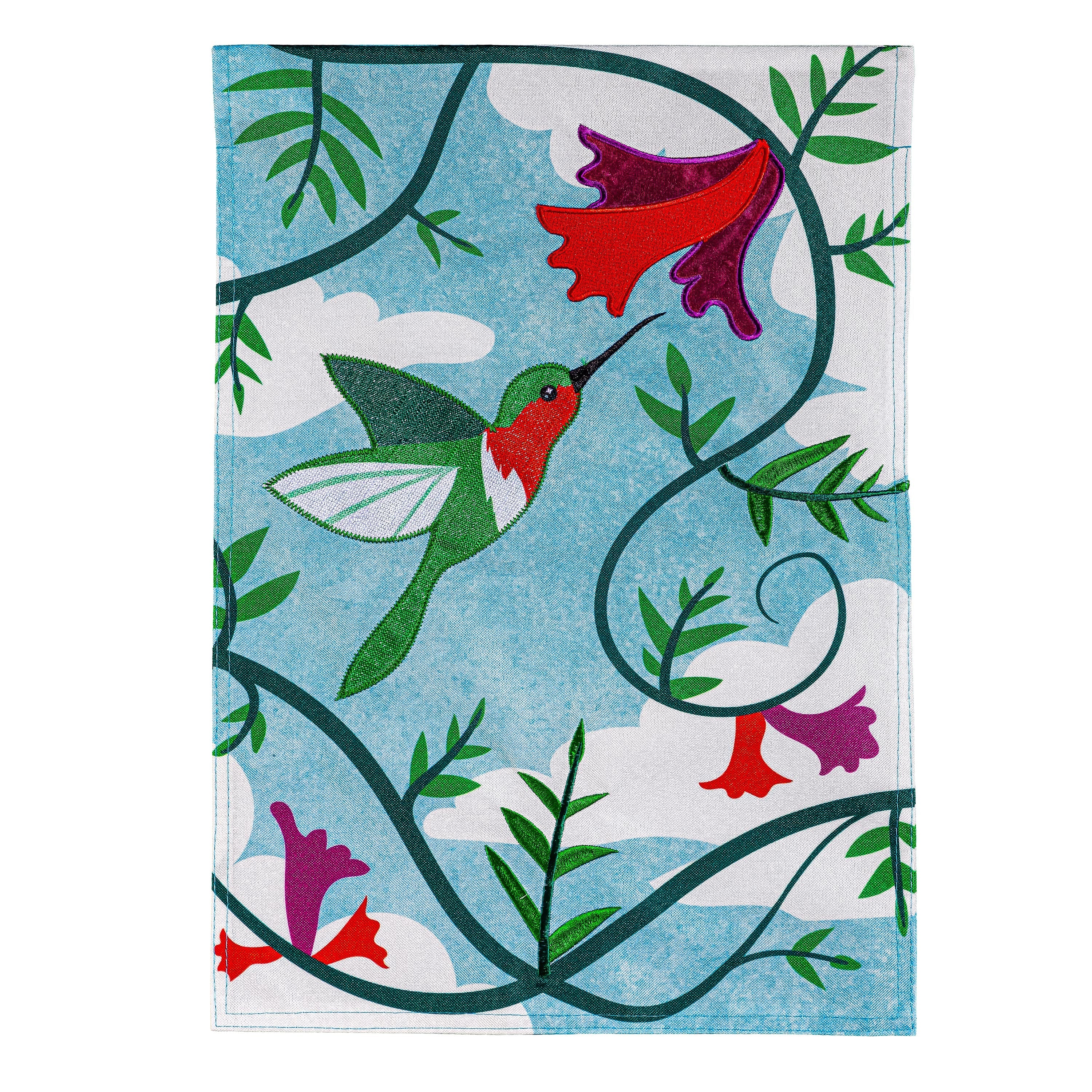 Hummingbird Applique Garden Flag - Sports Collectibles, Sports Memorabilia, Sports Fan Shop, Sports Gifts