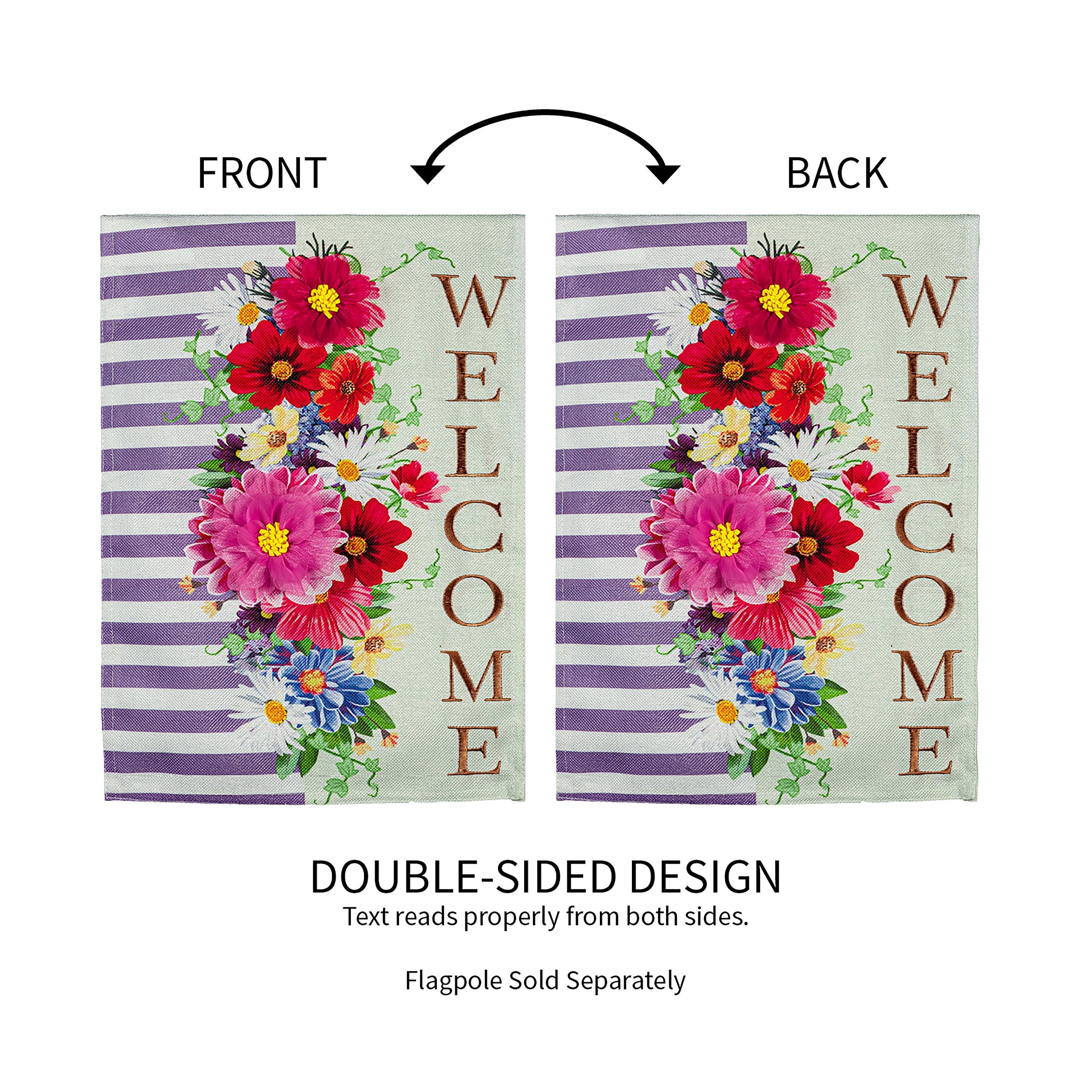 Divided Floral Garden Burlap Flag - Sports Collectibles, Sports Memorabilia, Sports Fan Shop, Sports Gifts