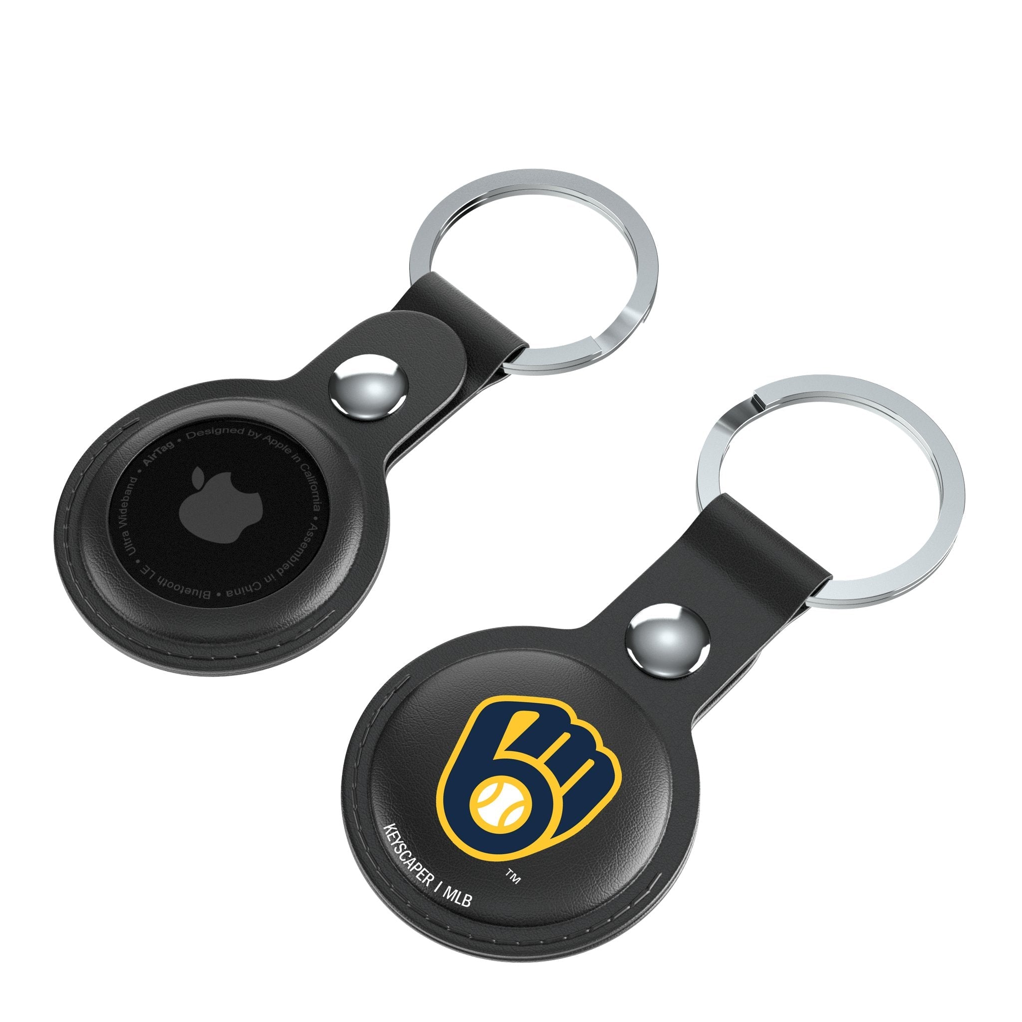 Milwaukee Brewers Insignia Black Airtag Holder 2-Pack - Sports Gifts, Sports Memorabilia, Sports Collectibles, Fan Shop