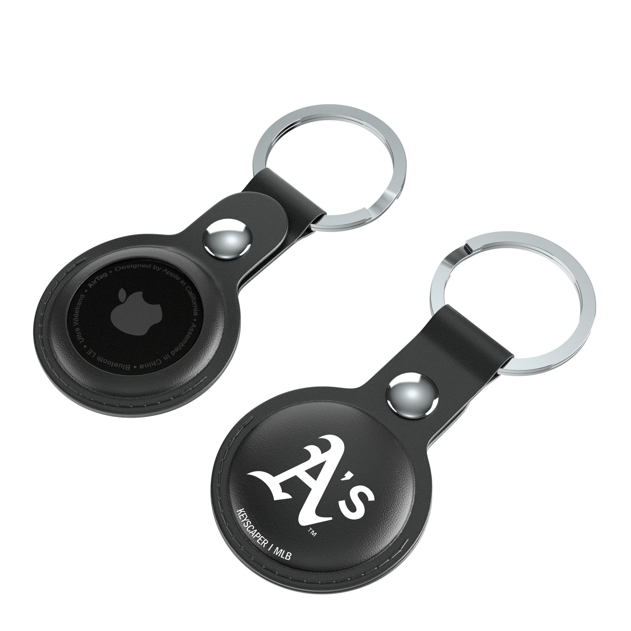 Oakland Athletics Insignia Black Airtag Holder 2-Pack - Sports Gifts, Sports Memorabilia, Sports Collectibles, Fan Shop