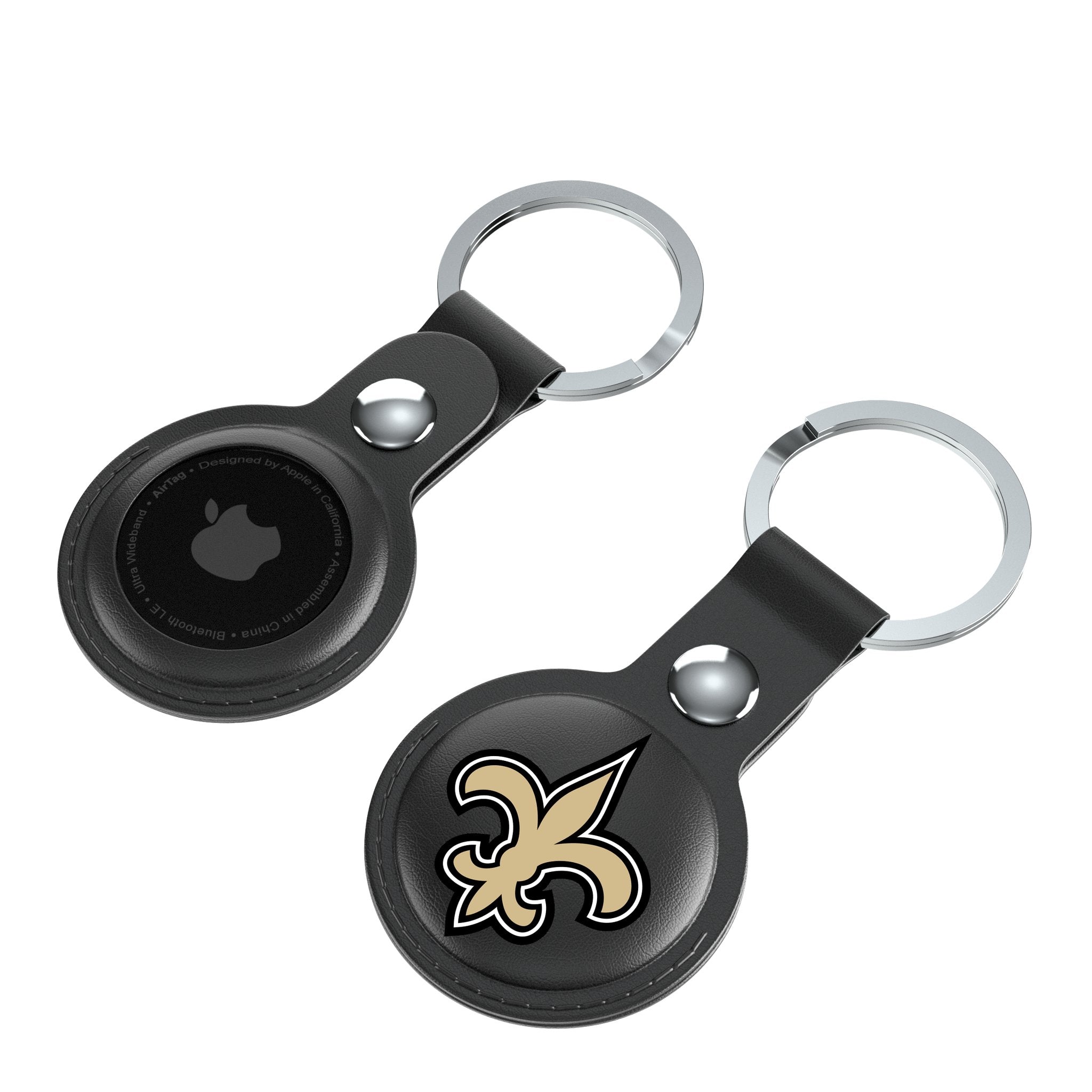 New Orleans Saints Insignia Black Airtag Holder 2-Pack - Sports Gifts, Sports Memorabilia, Sports Collectibles, Fan Shop