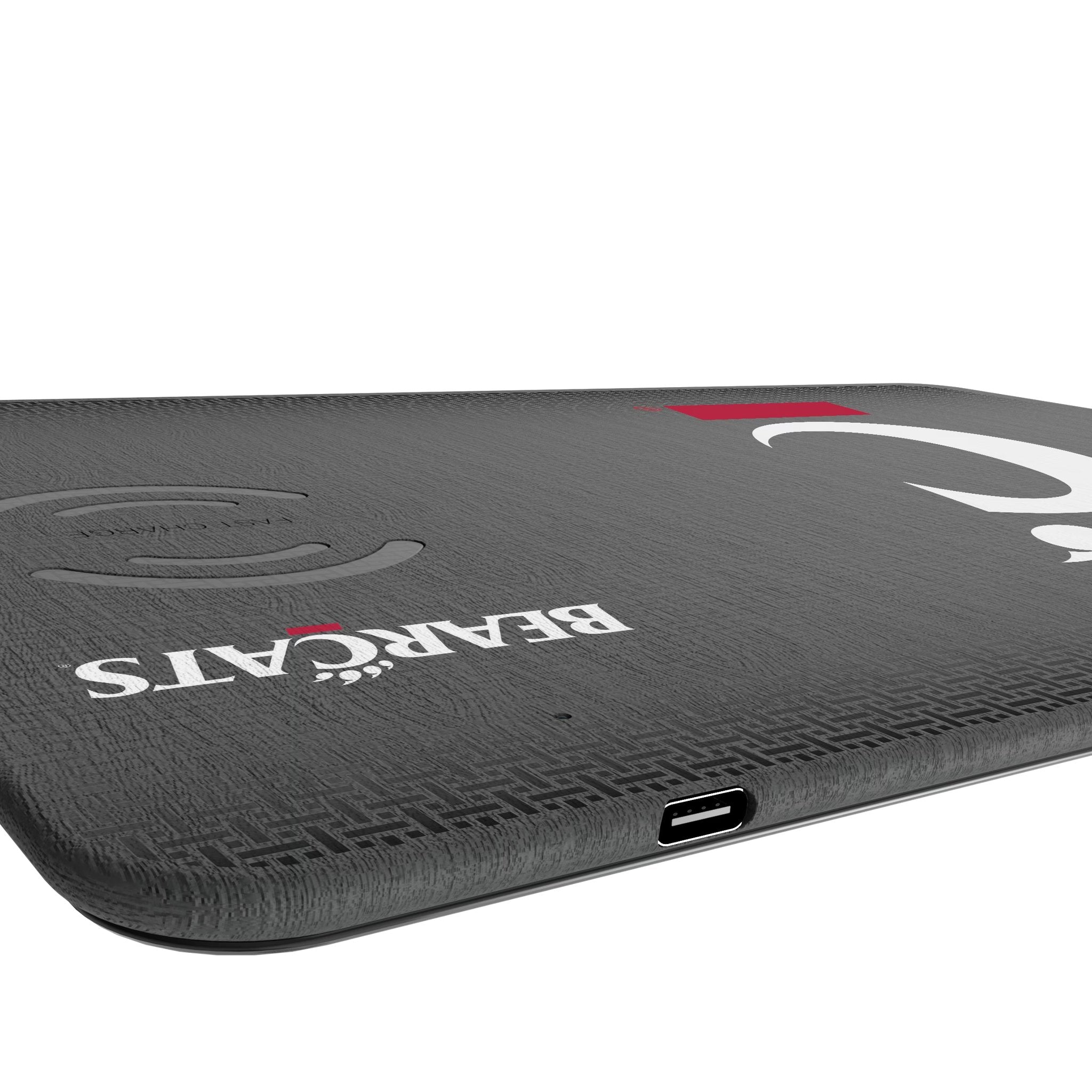 University of Cincinnati Bearcats Linen 15-Watt Wireless Charger and Mouse Pad - Sports Gifts, Sports Memorabilia, Sports Collectibles, Fan Shop