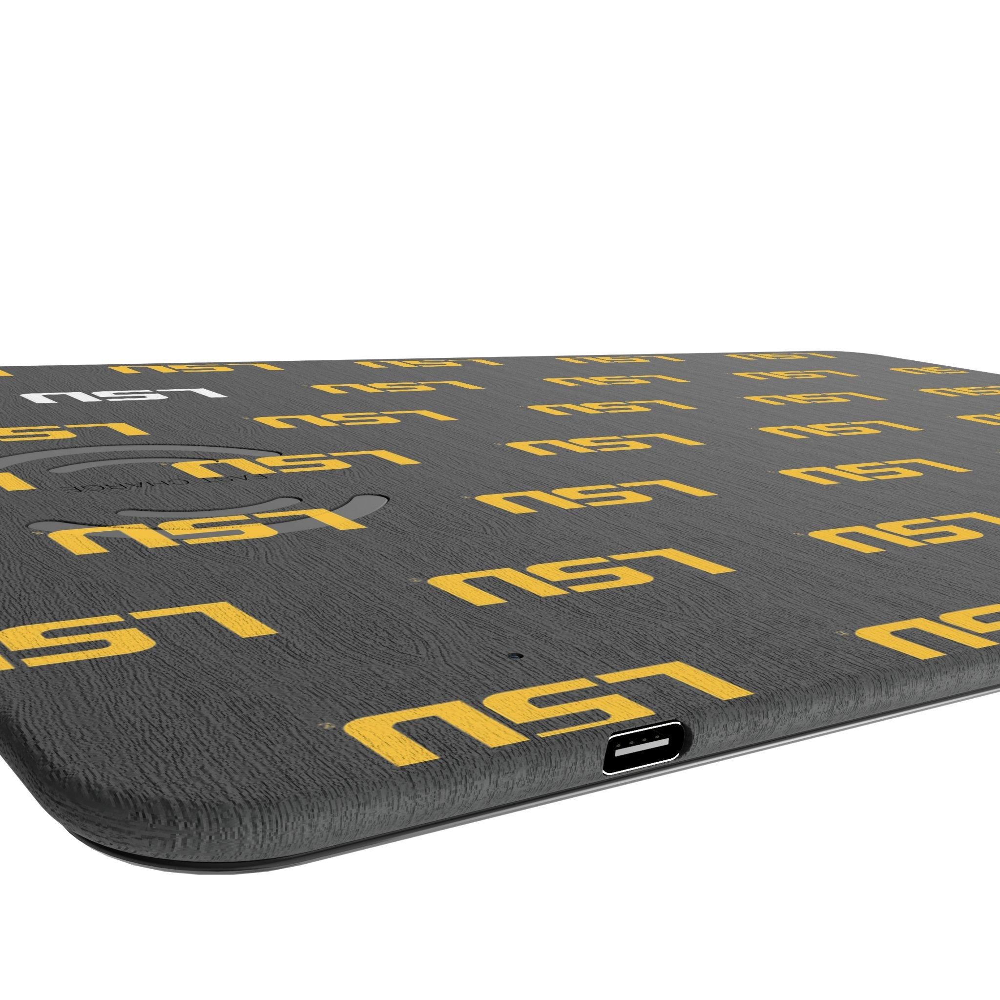 Louisiana State University Tigers Fashion Pattern 15-Watt Wireless Charger and Mouse Pad - Sports Gifts, Sports Memorabilia, Sports Collectibles, Fan Shop