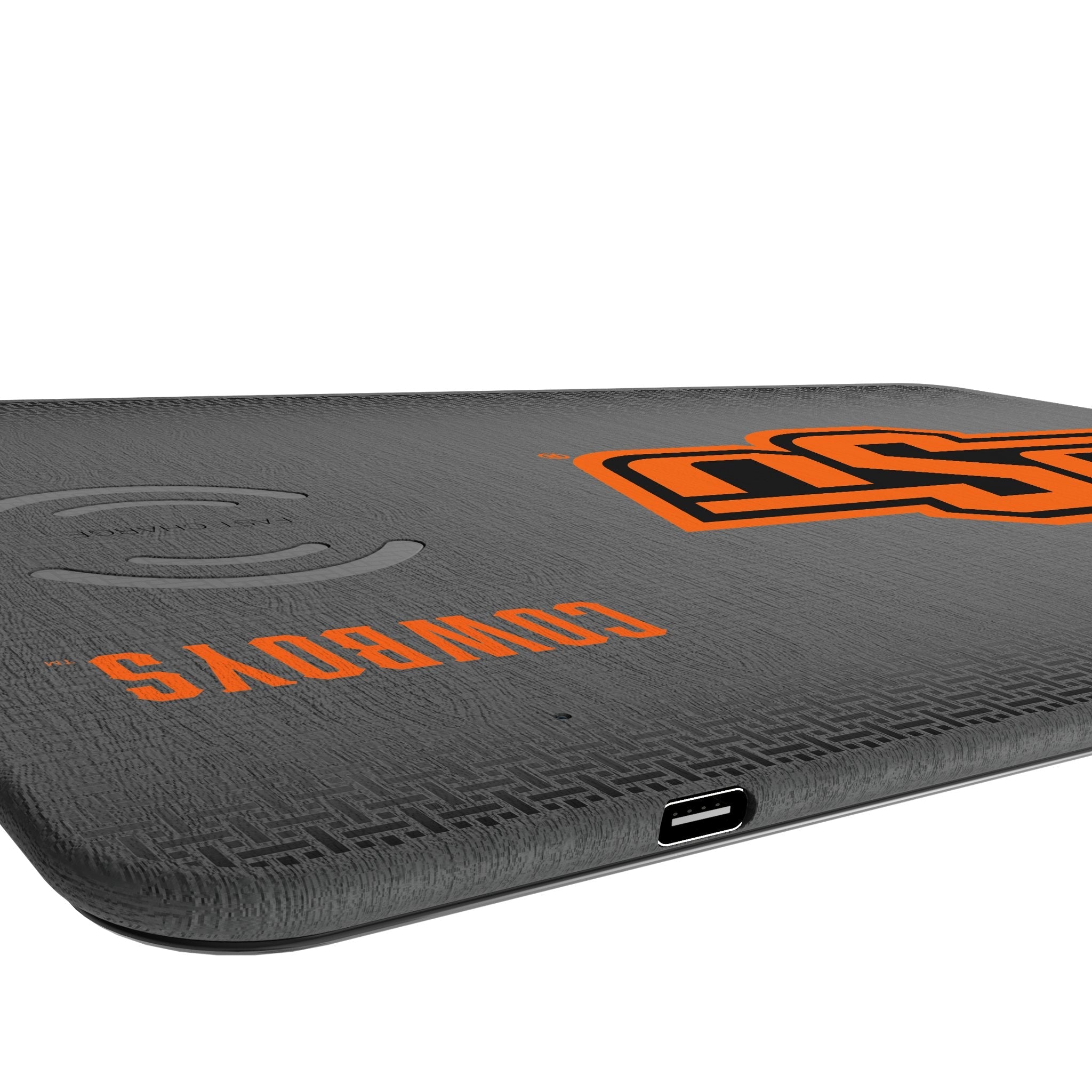 Oklahoma State University Cowboys Linen 15-Watt Wireless Charger and Mouse Pad - Sports Gifts, Sports Memorabilia, Sports Collectibles, Fan Shop