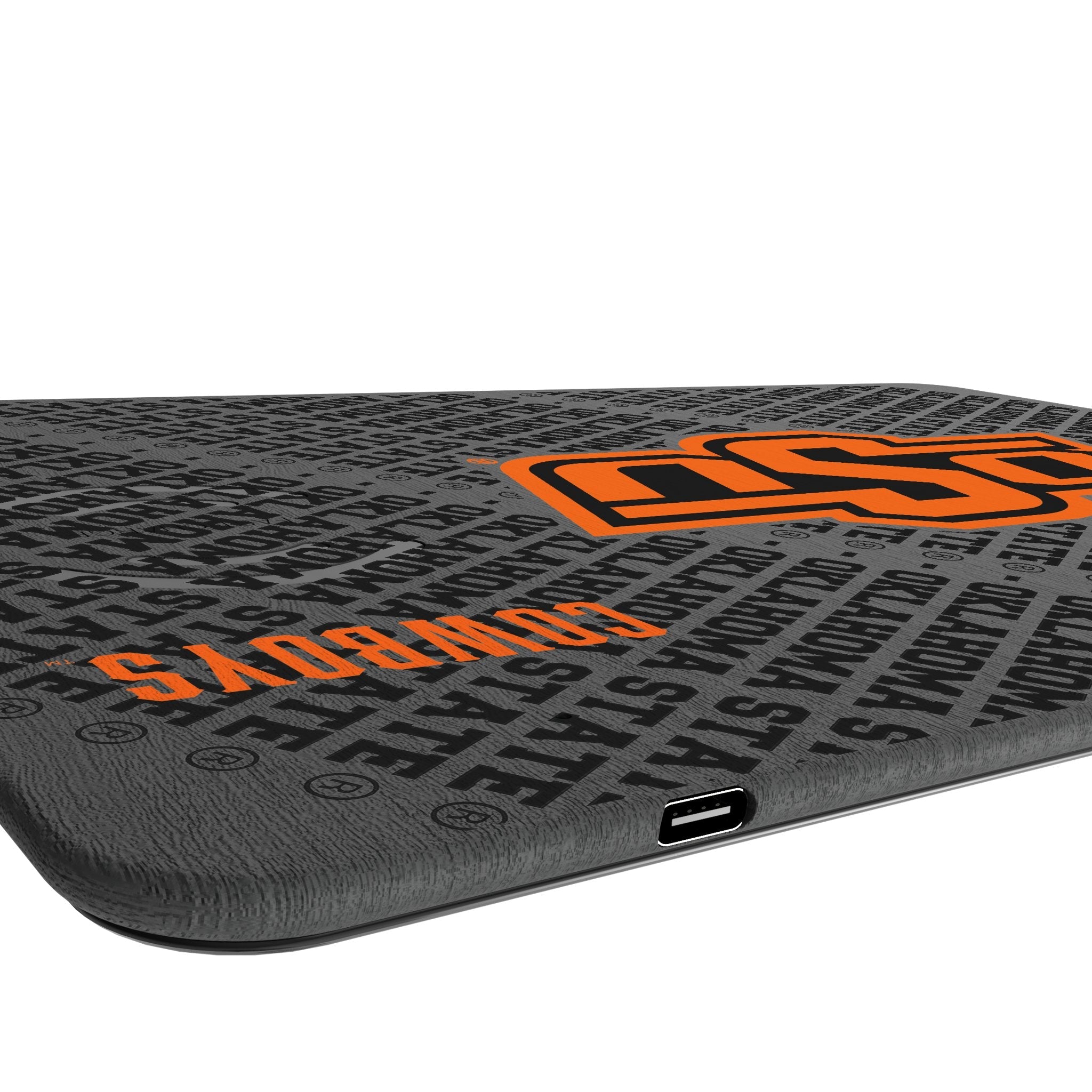 Oklahoma State University Cowboys Monocolor Tilt 15-Watt Wireless Charger and Mouse Pad - Sports Gifts, Sports Memorabilia, Sports Collectibles, Fan Shop