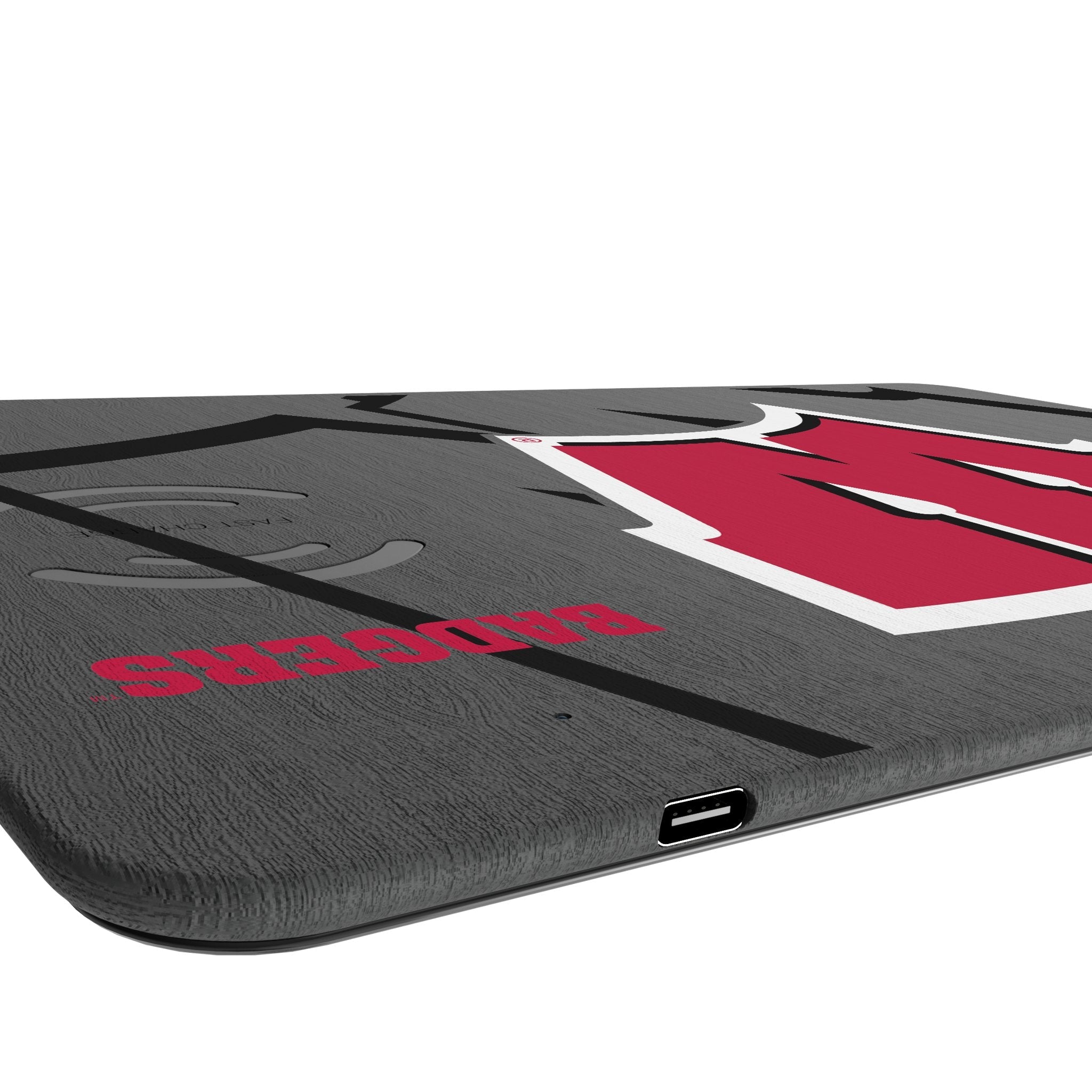 University of Wisconsin Badgers Monocolor Tilt 15-Watt Wireless Charger and Mouse Pad - Sports Gifts, Sports Memorabilia, Sports Collectibles, Fan Shop