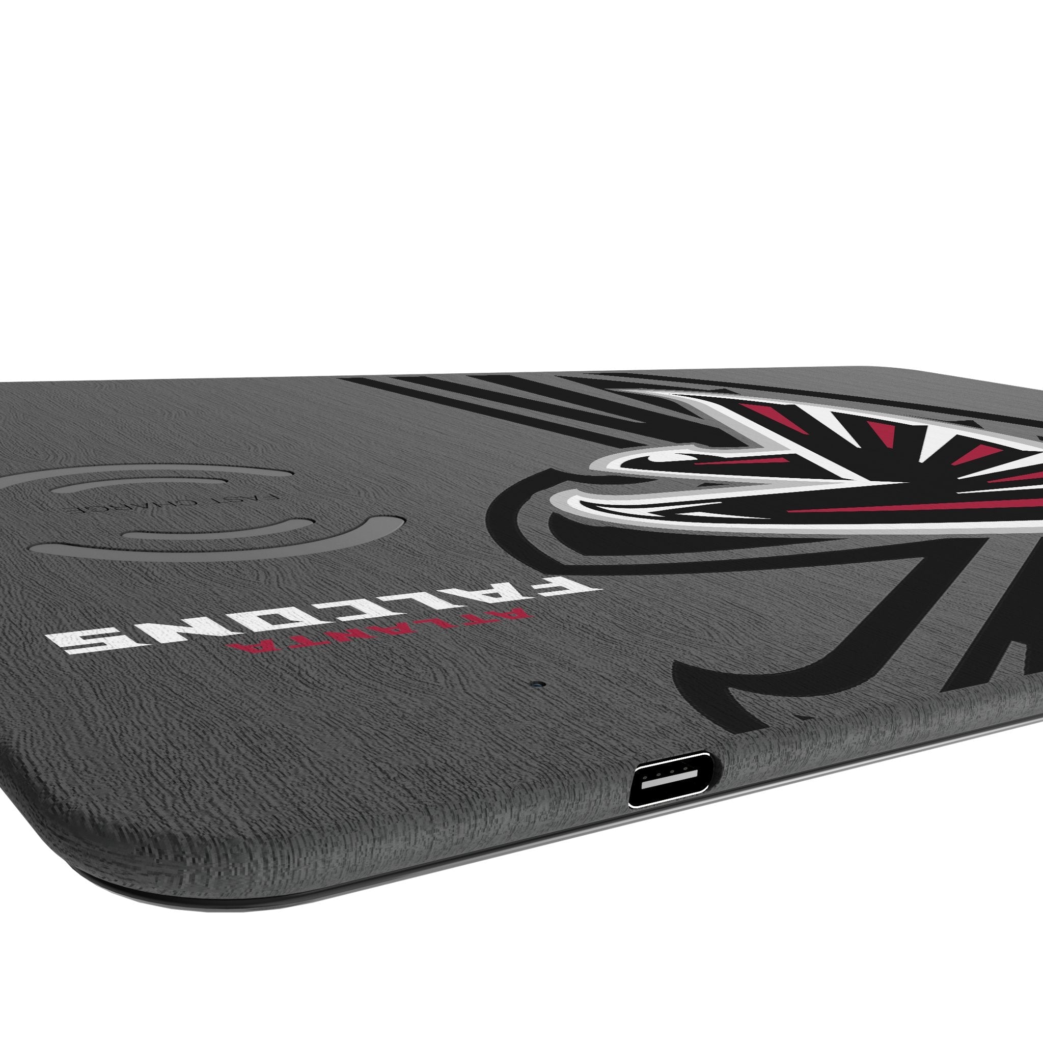 Atlanta Falcons Monocolor Tilt 15-Watt Wireless Charger and Mouse Pad - Sports Gifts, Sports Memorabilia, Sports Collectibles, Fan Shop