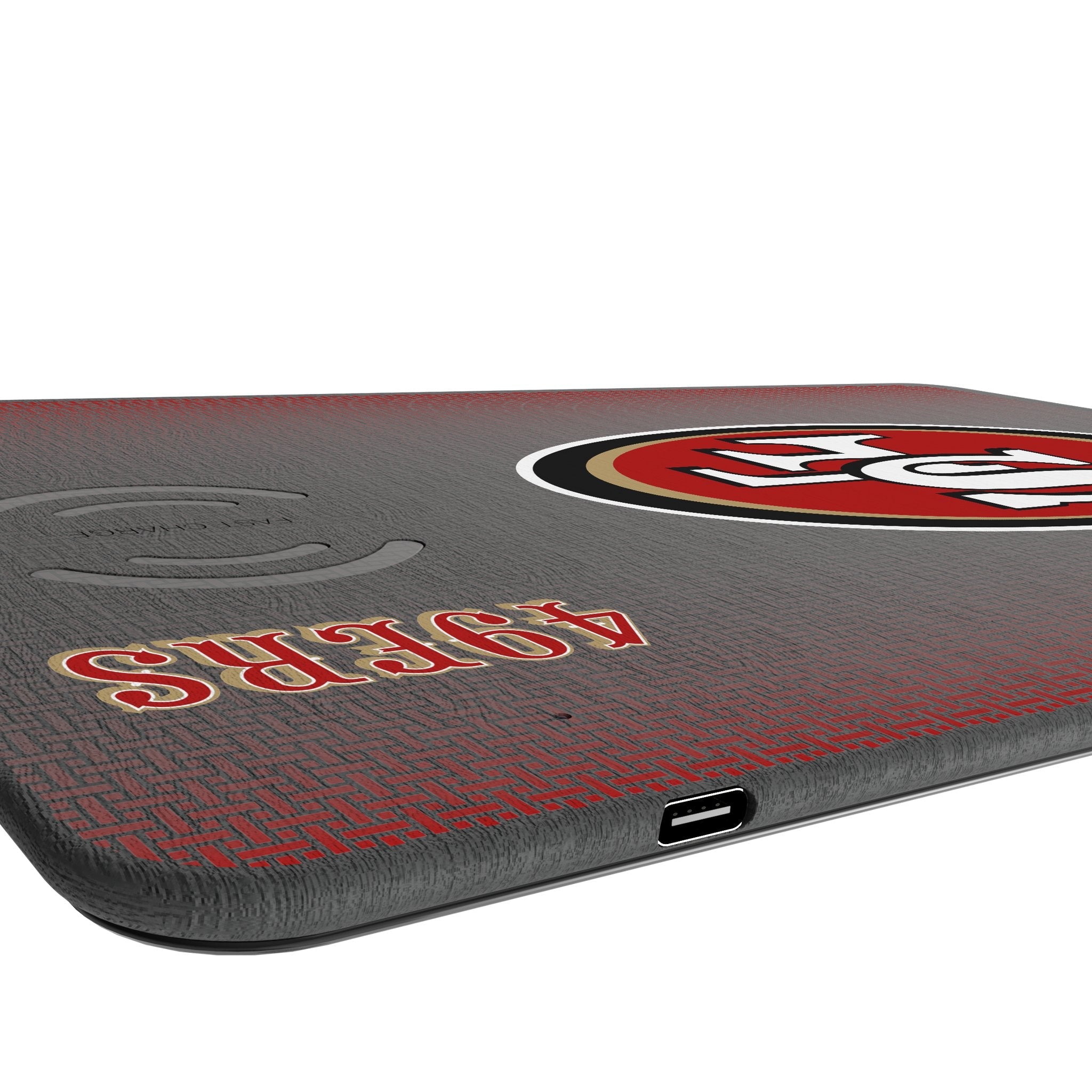 San Francisco 49ers Linen 15-Watt Wireless Charger and Mouse Pad - Sports Gifts, Sports Memorabilia, Sports Collectibles, Fan Shop