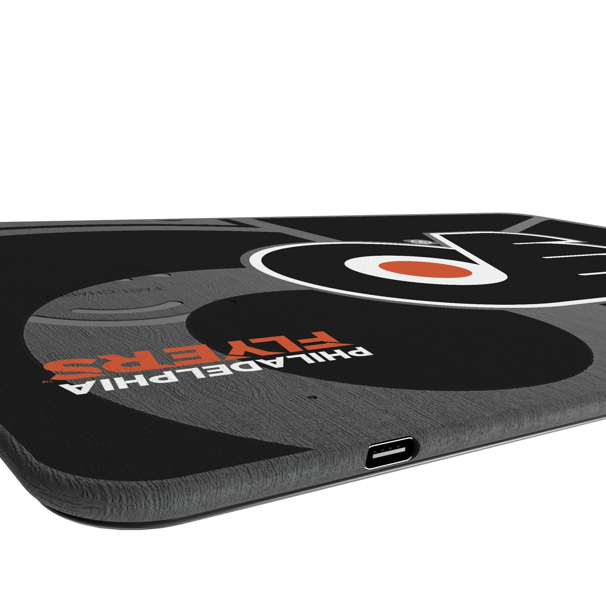 Philadelphia Flyers Monocolor Tilt 15-Watt Wireless Charger and Mouse Pad - Sports Gifts, Sports Memorabilia, Sports Collectibles, Fan Shop