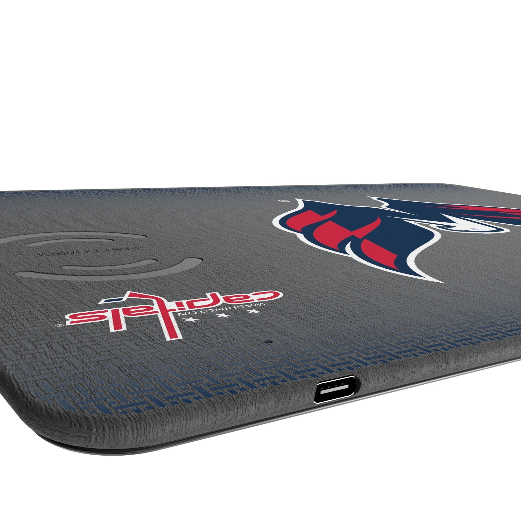Washington Capitals Linen 15-Watt Wireless Charger and Mouse Pad - Sports Gifts, Sports Memorabilia, Sports Collectibles, Fan Shop