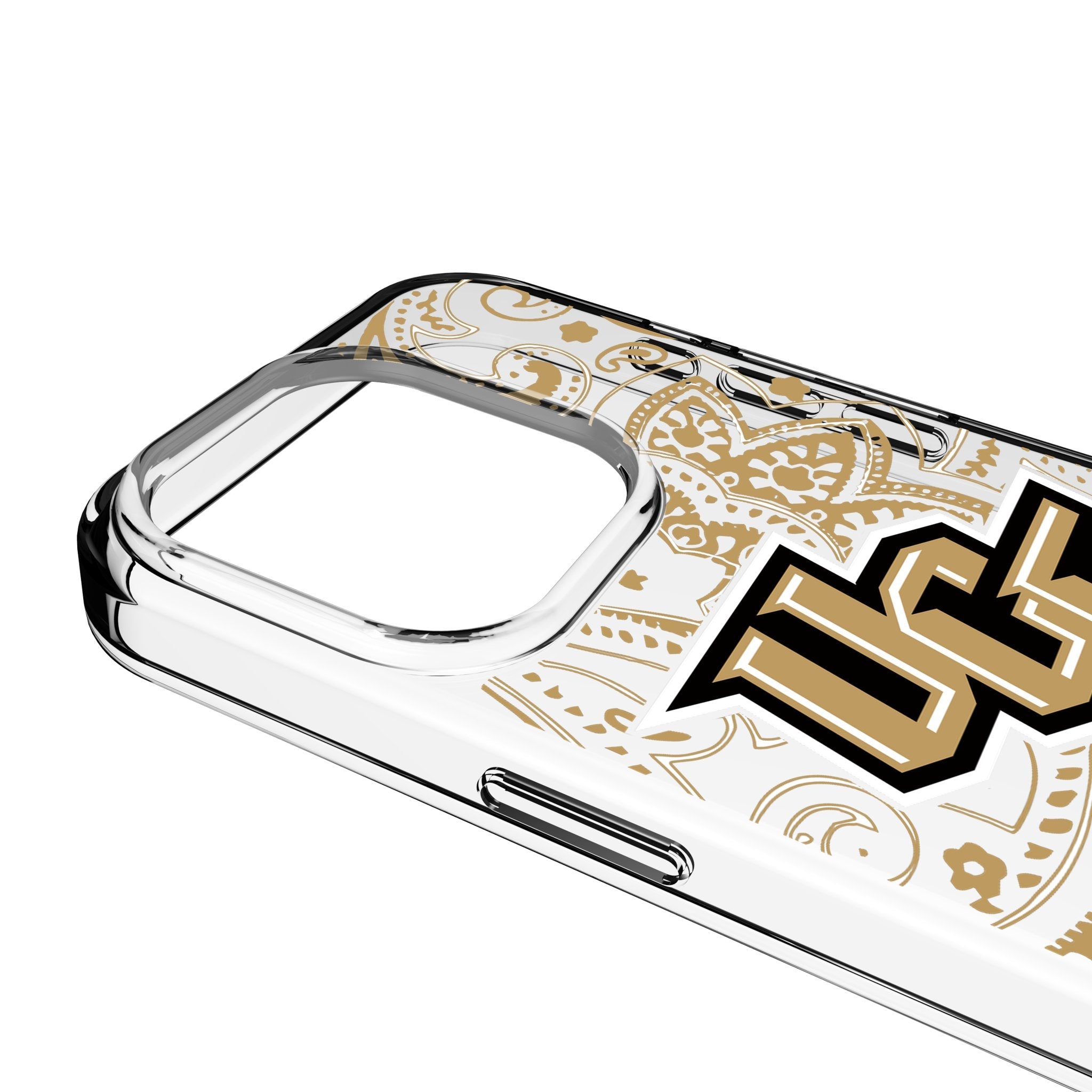 University of Central Florida Golden Knights Paisley Clear Phone Case for Apple iPhone - Sports Gifts, Sports Memorabilia, Sports Collectibles, Fan Shop
