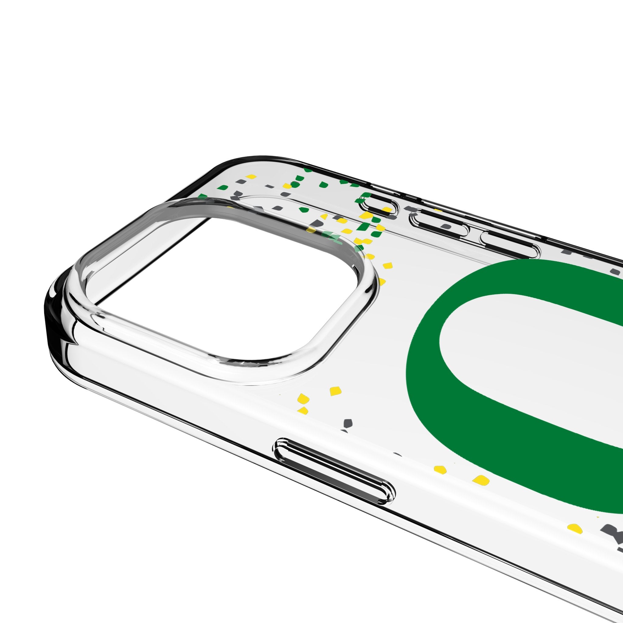 University of Oregon Ducks Confetti Clear Phone Case for Apple iPhone - Sports Gifts, Sports Memorabilia, Sports Collectibles, Fan Shop