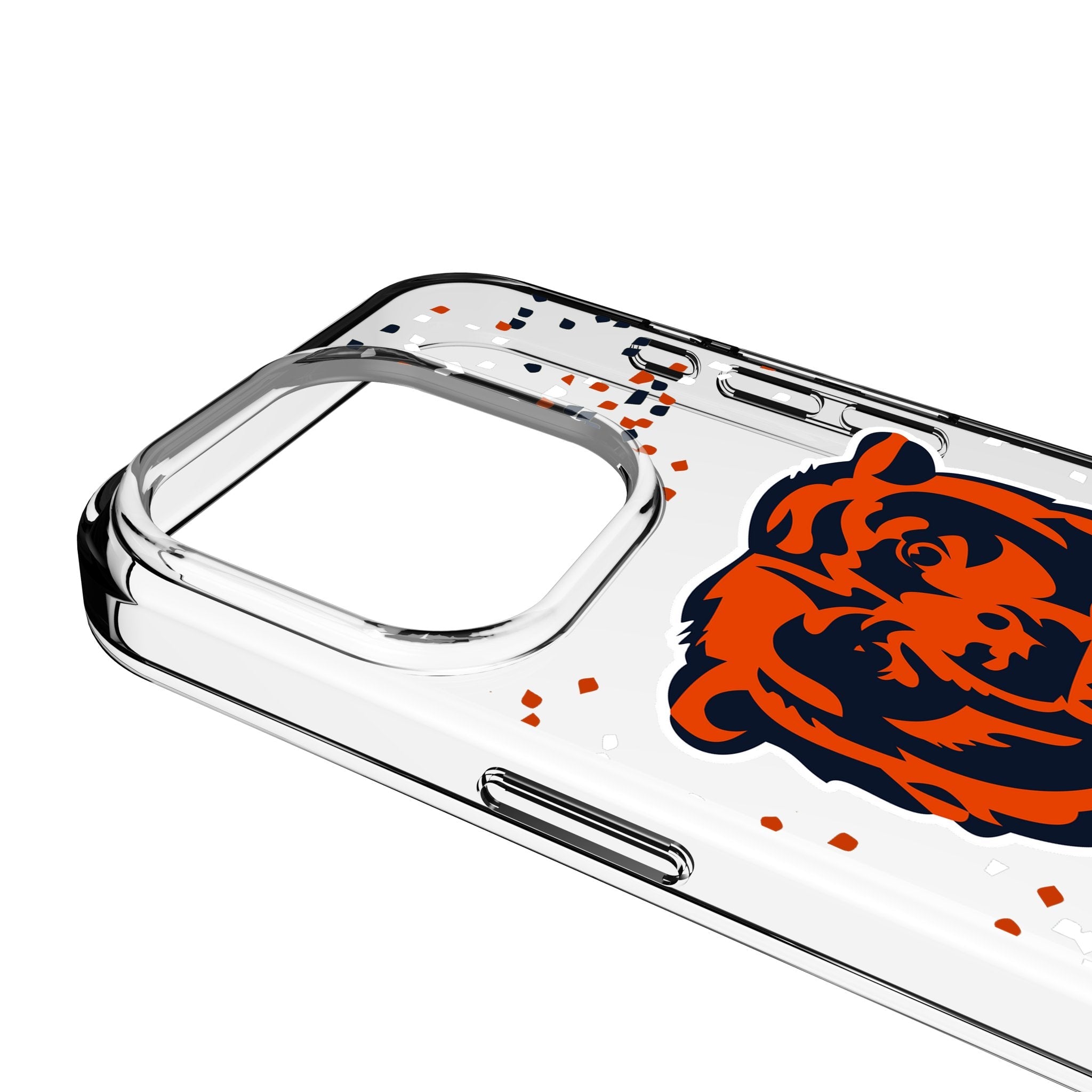 Chicago Bears Confetti Clear Phone Case for Apple iPhone - Sports Gifts, Sports Memorabilia, Sports Collectibles, Fan Shop