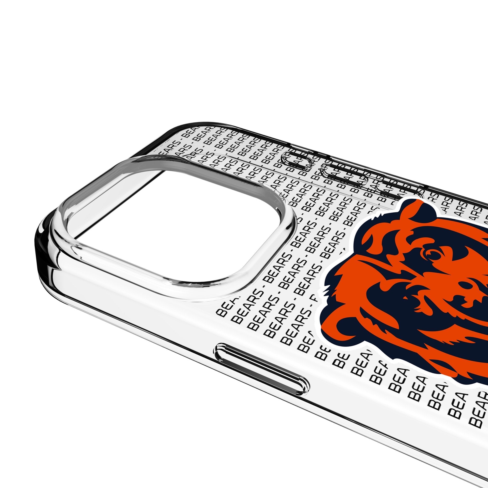 Chicago Bears Text Backdrop Clear Phone Case for Apple iPhone - Sports Gifts, Sports Memorabilia, Sports Collectibles, Fan Shop