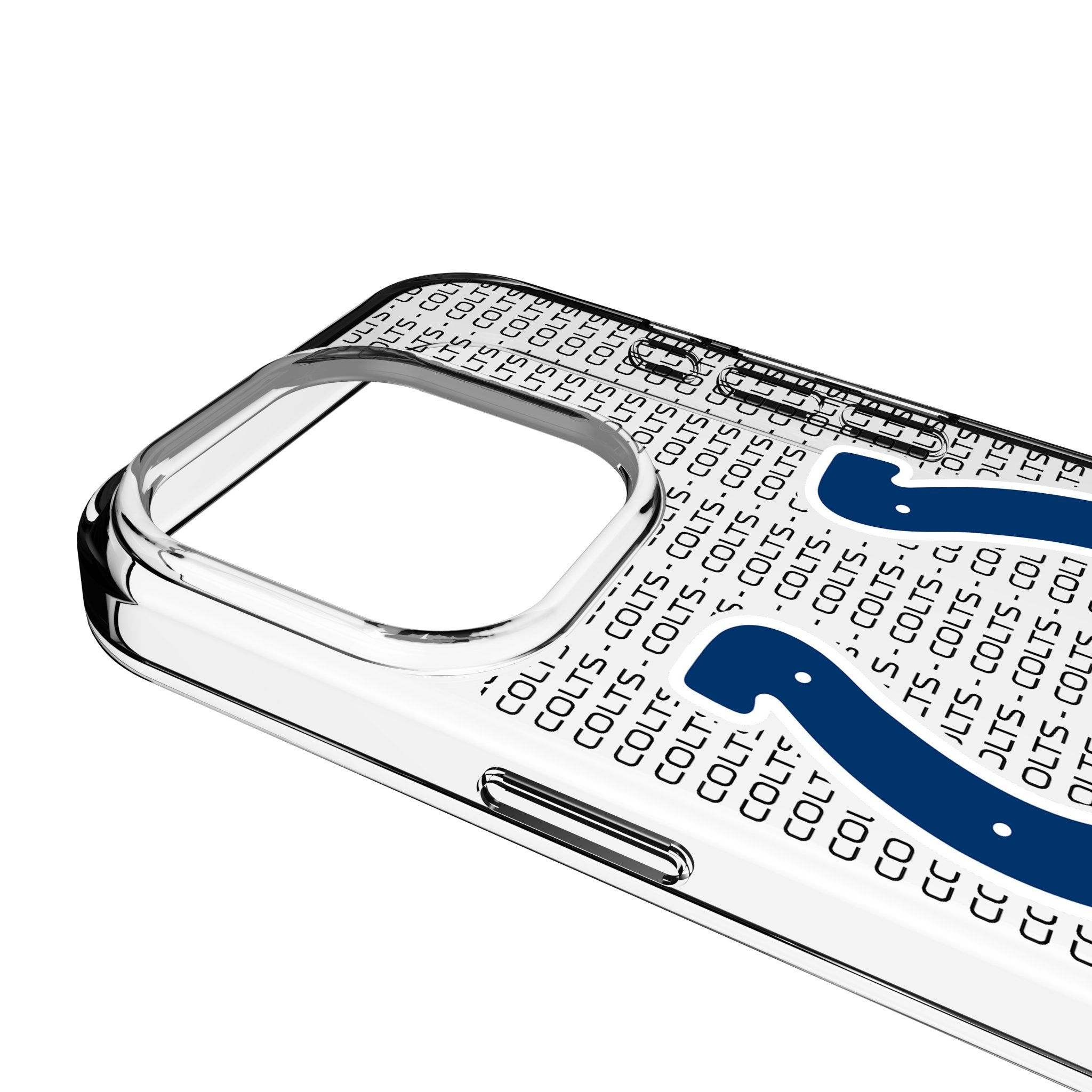 Indianapolis Colts Text Backdrop Clear Phone Case for Apple iPhone - Sports Gifts, Sports Memorabilia, Sports Collectibles, Fan Shop