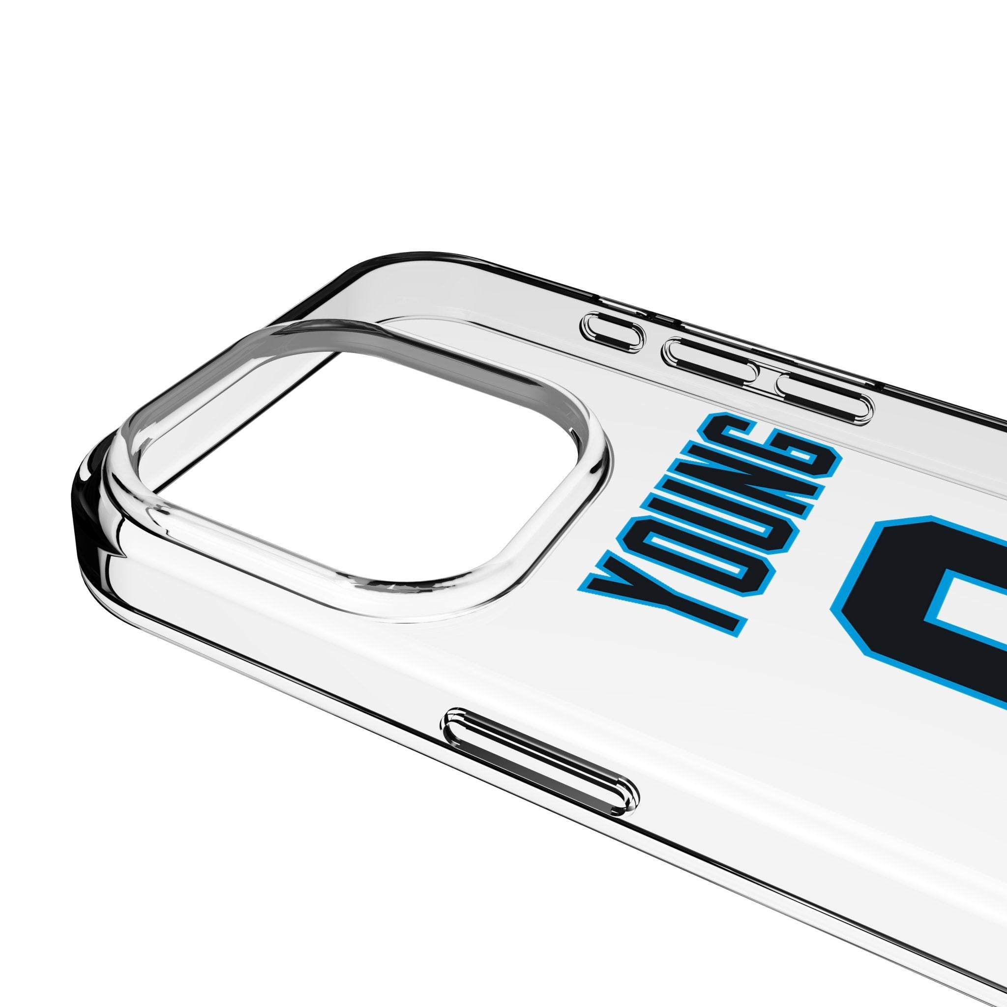 Bryce Young Carolina Panthers 9 Game Tactic Clear Phone Case for Apple iPhone - Sports Gifts, Sports Memorabilia, Sports Collectibles, Fan Shop