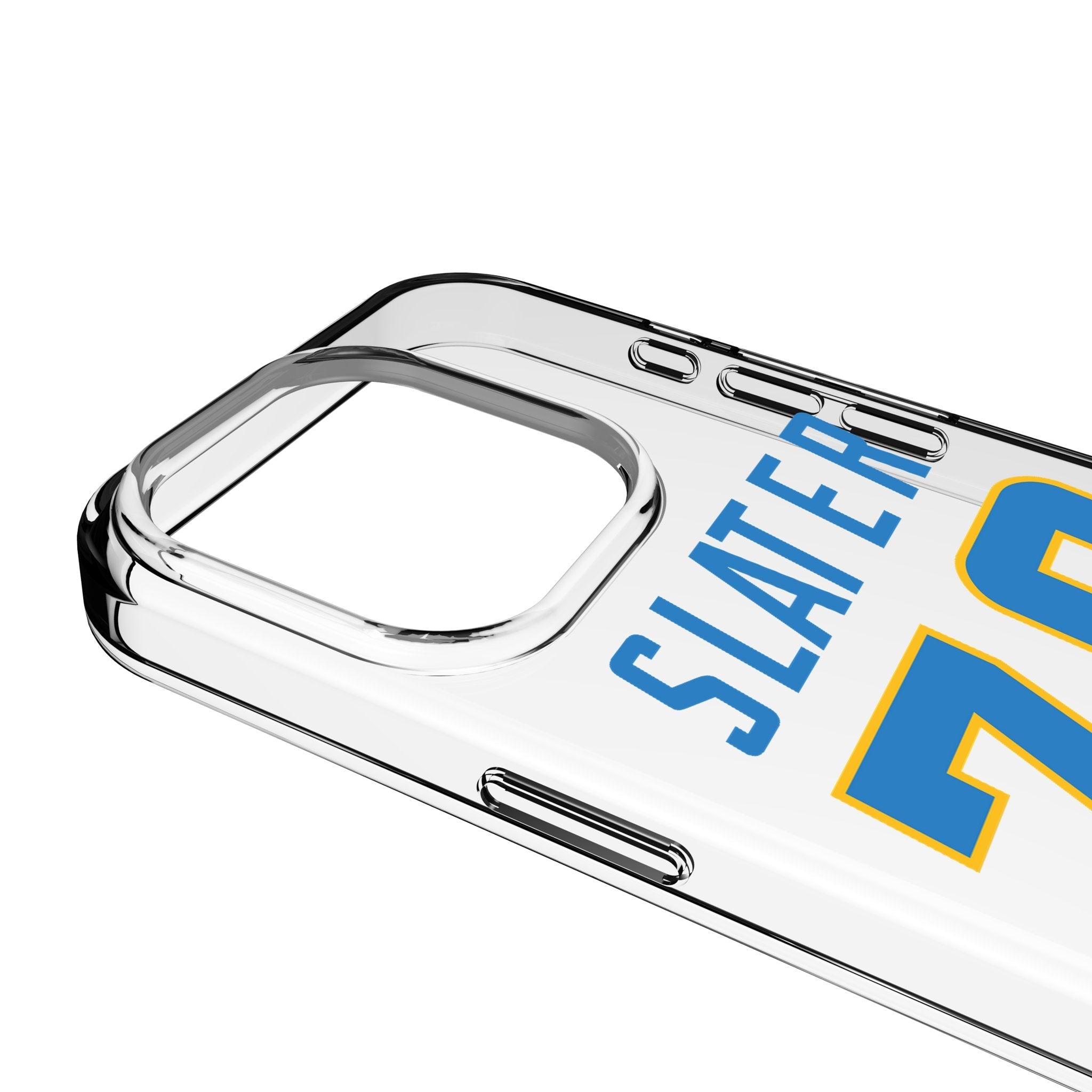RaShawn Slater Los Angeles Chargers 70 Game Tactic Clear Phone Case for Apple iPhone - Sports Gifts, Sports Memorabilia, Sports Collectibles, Fan Shop