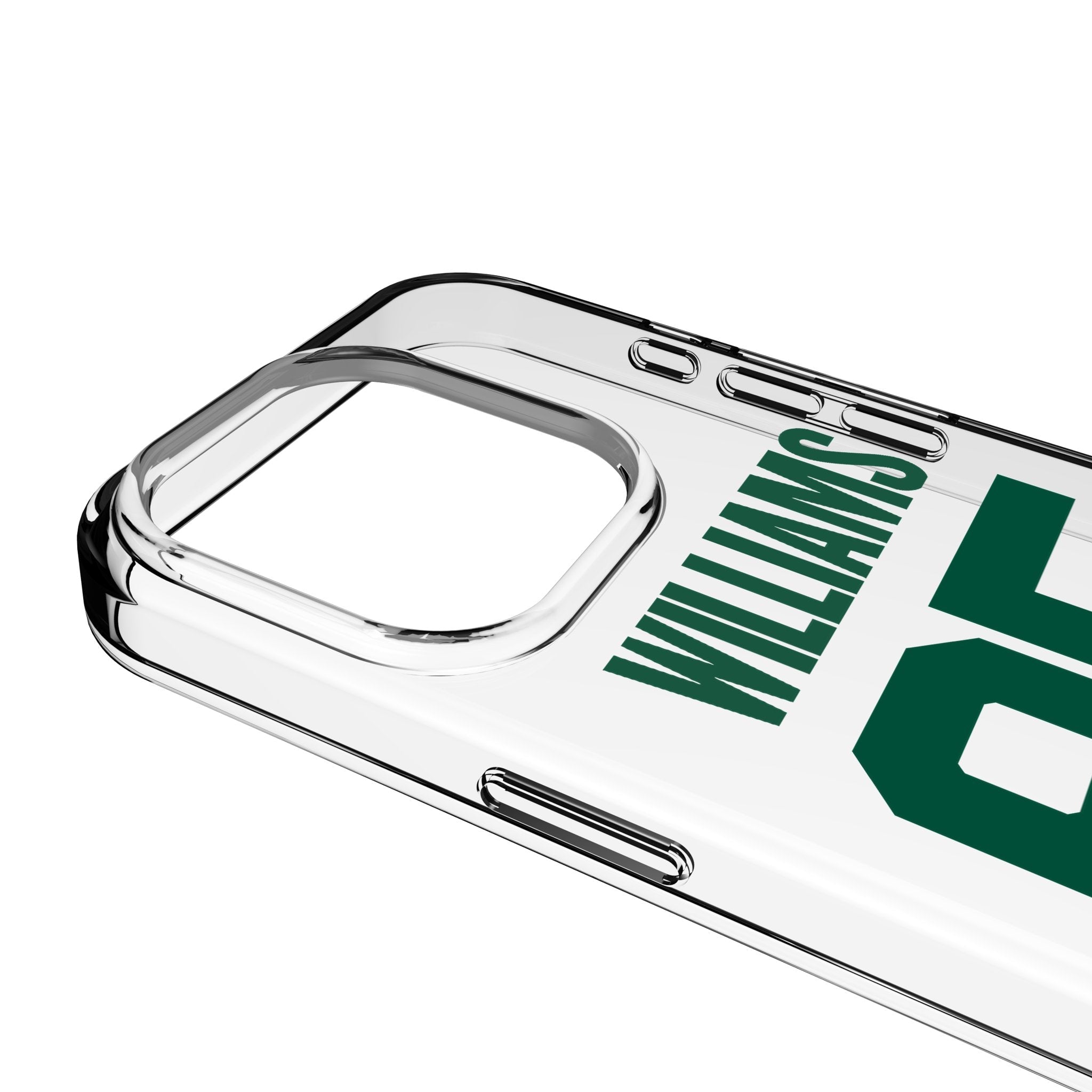 Quinnen Williams New York Jets 95 Game Tactic Clear Phone Case for Apple iPhone - Sports Gifts, Sports Memorabilia, Sports Collectibles, Fan Shop