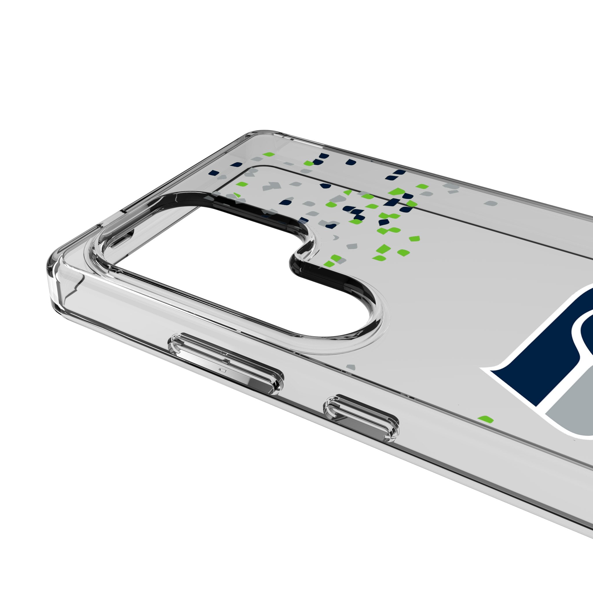 Seattle Seahawks Confetti Clear Phone Case for Samsung Galaxy - Sports Gifts, Sports Memorabilia, Sports Collectibles, Fan Shop