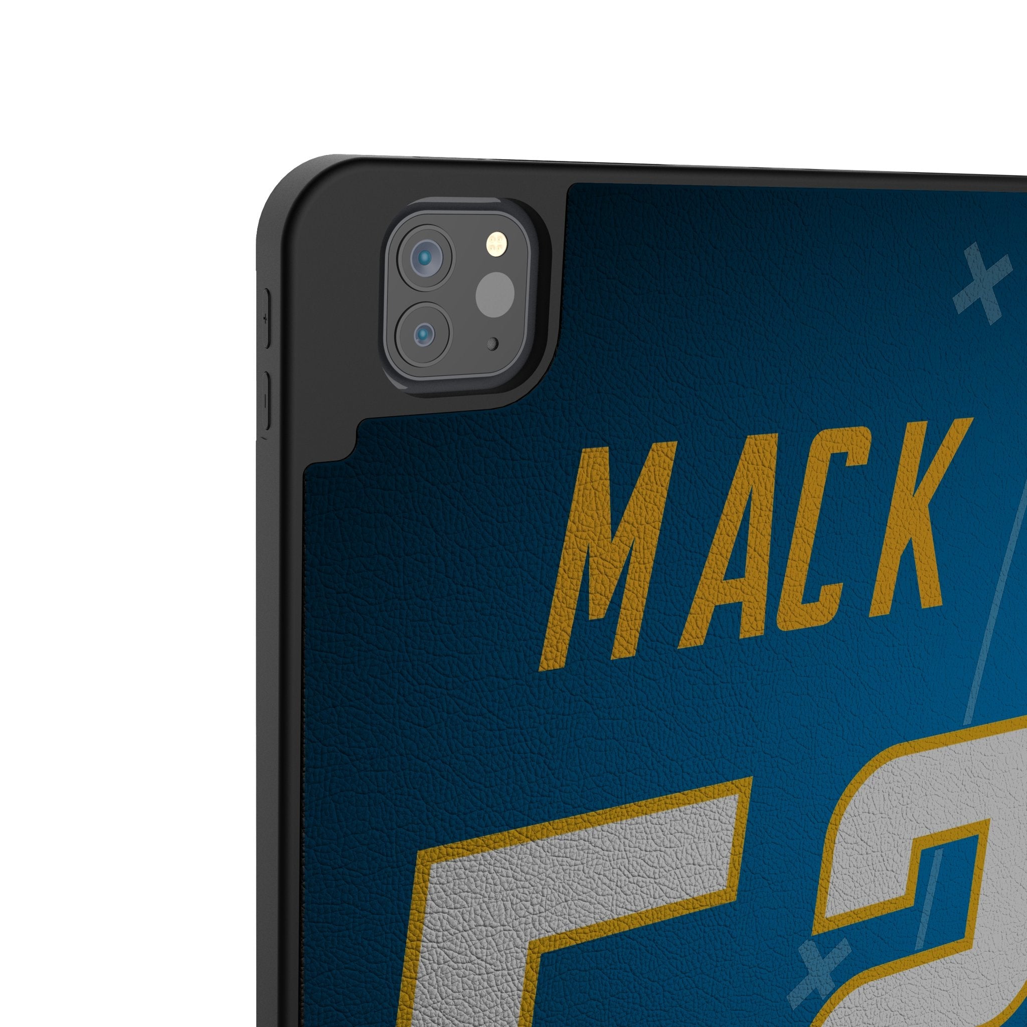 Khalil Mack Los Angeles Chargers 52 Ready Tablet Case for Apple iPad - Sports Gifts, Sports Memorabilia, Sports Collectibles, Fan Shop