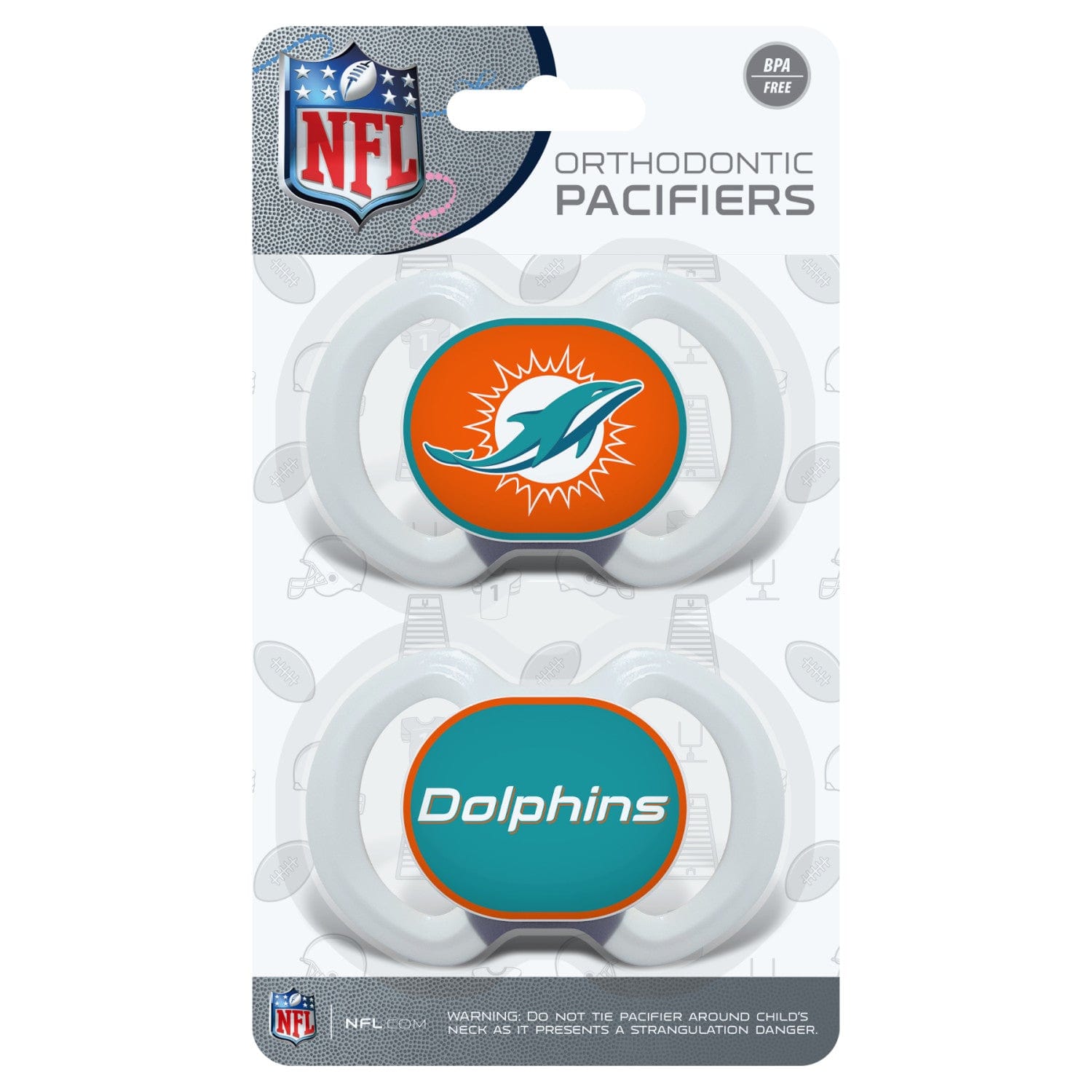Miami Dolphins Pacifier 2-Pack - Perfect for Little Fans - Sports Gifts, Sports Memorabilia, Sports Collectibles, Fan Shop