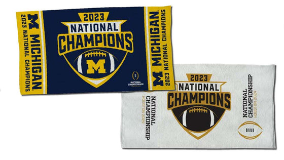 Michigan Wolverines 2024 CFP NCAA National Champs Official Locker Room Celebration Towel 22"x42" - 757 Sports Collectibles