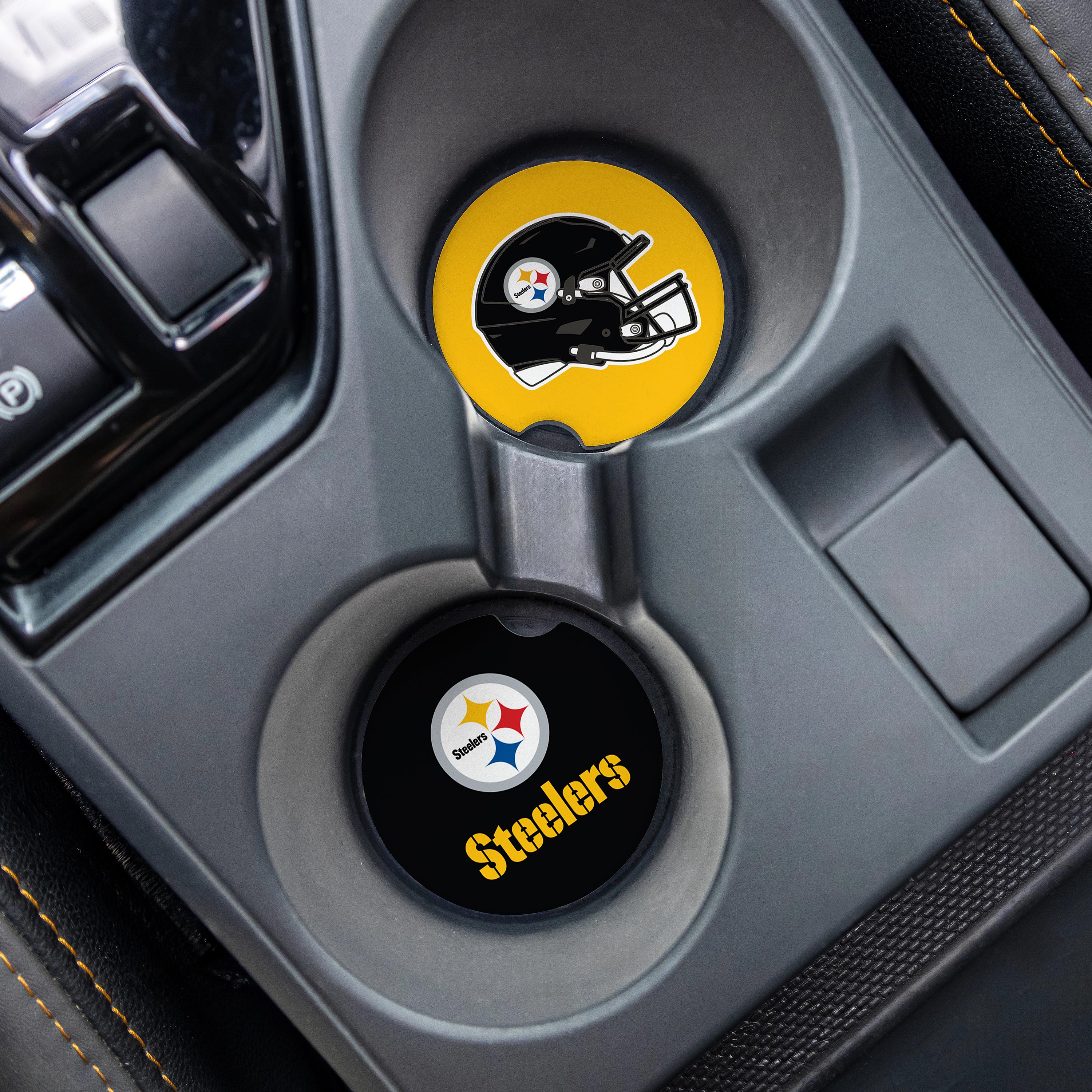 Pittsburgh Steelers Car Coaster Set, 2pc - Sports Gifts, Sports Memorabilia, Sports Collectibles, Fan Shop